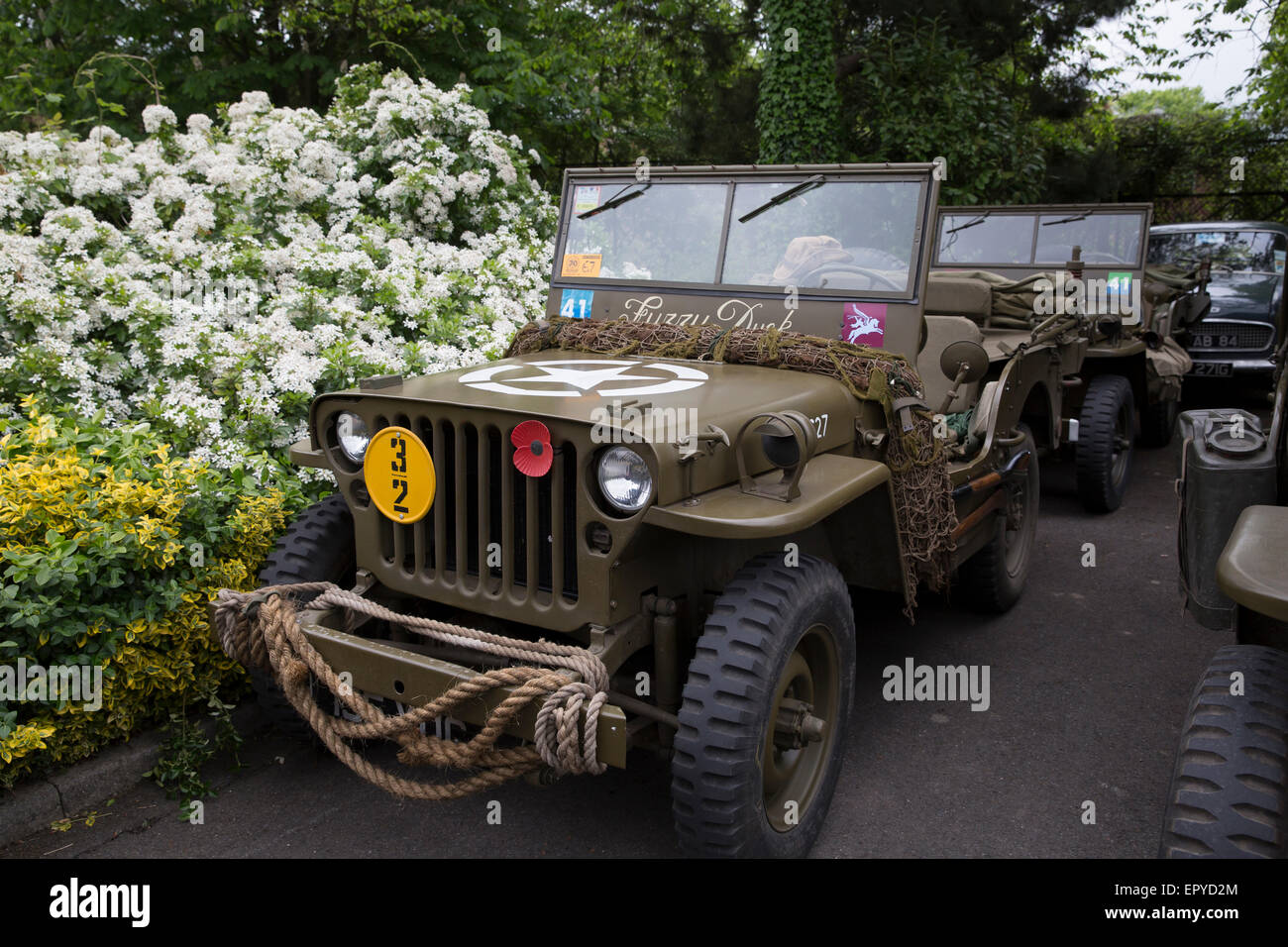 Véhicule militaire Société Presevation Invicta (IMP) a fait une visite au club de St George's RAF chapelle en Biggin Hill. Banque D'Images