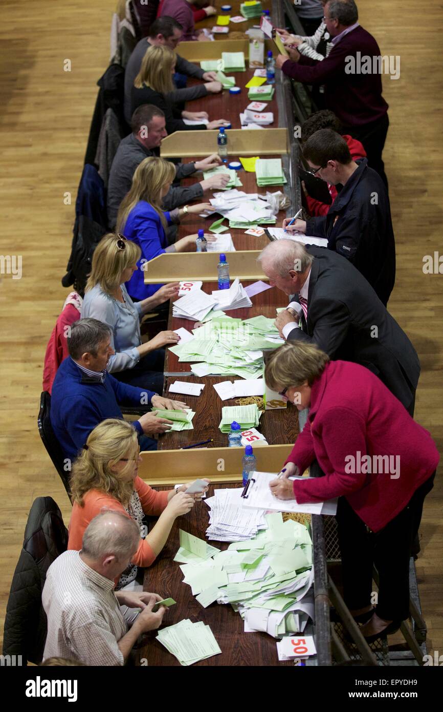 Castlebar, Comté de Mayo, Irlande. 23 mai, 2015. Référendum mariage voix étant comptés dans le comptage dans le centre de Castlebar, Comté de Mayo. Credit : Keith Heneghan/Alamy Live News Banque D'Images