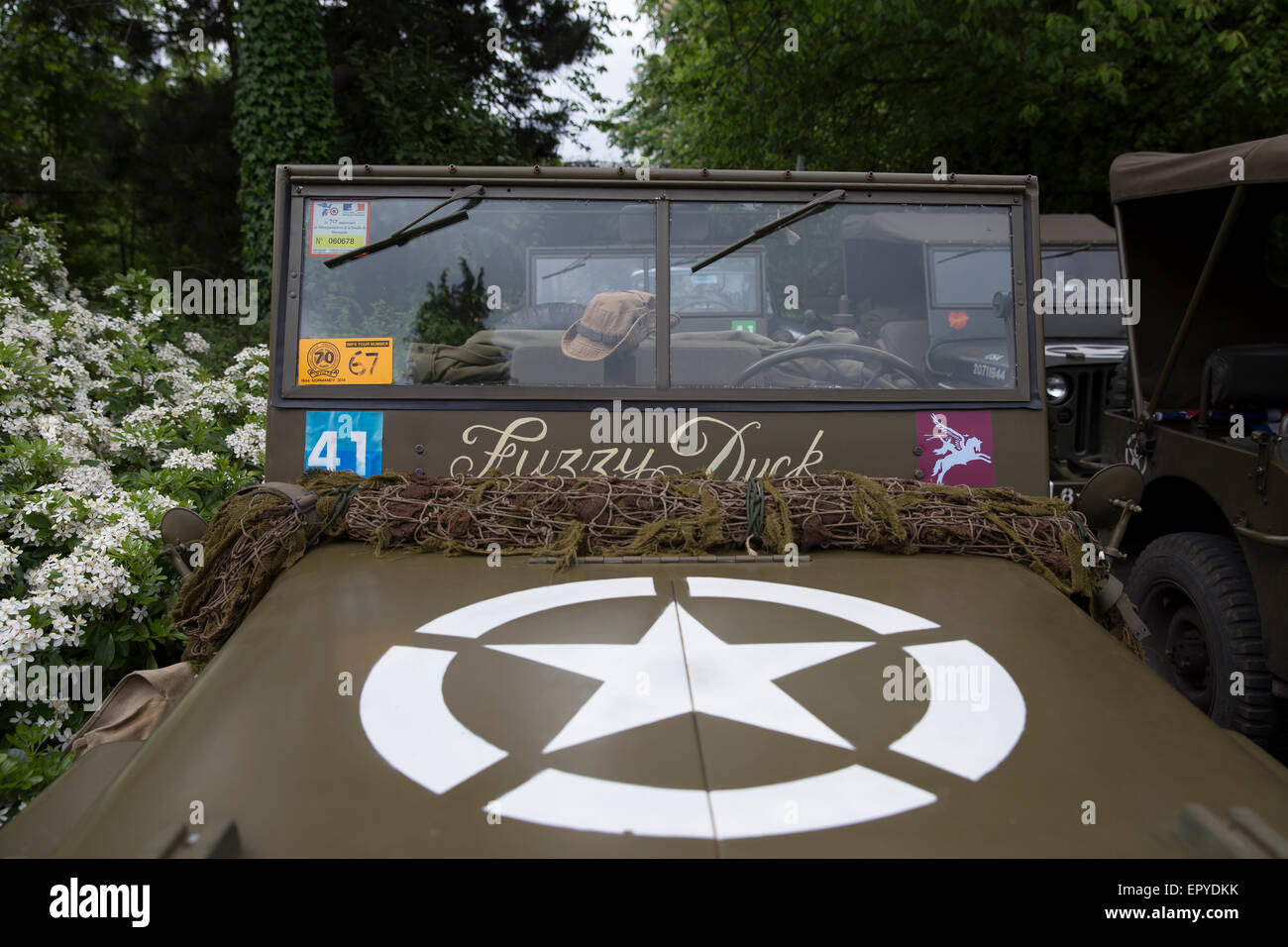 Véhicule militaire Société Presevation Invicta (IMP) a fait une visite au club de St George's RAF chapelle en Biggin Hill. Banque D'Images