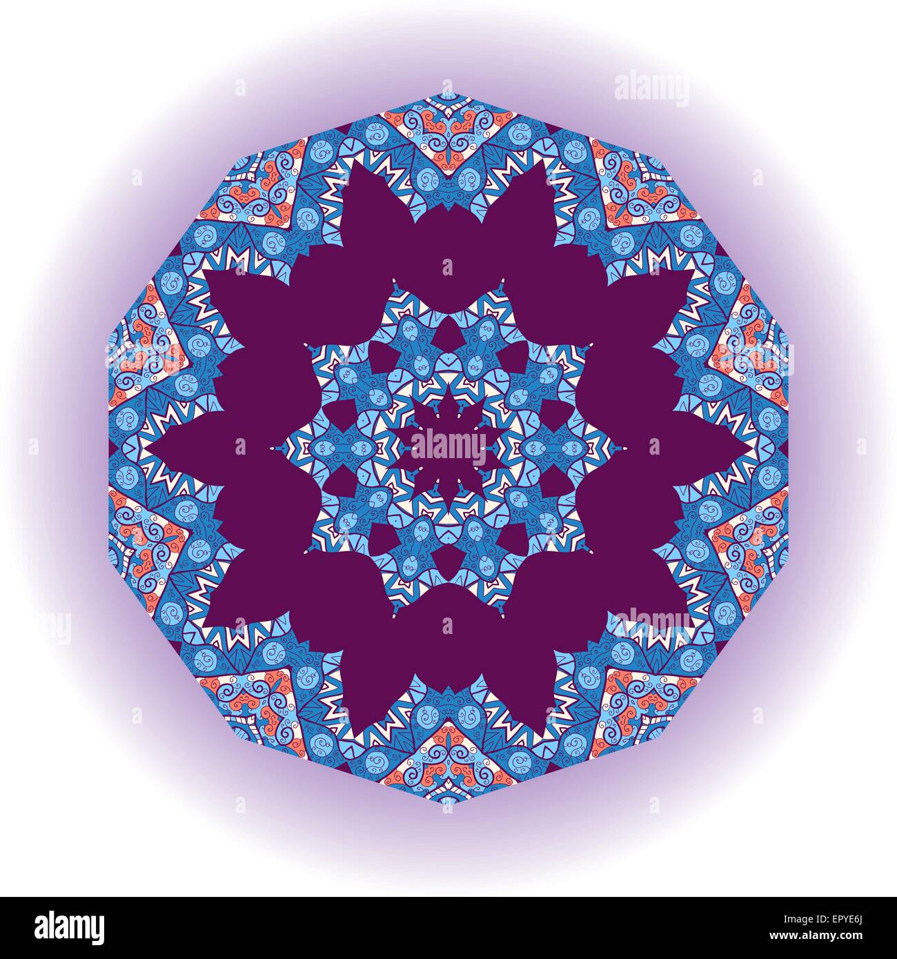 Mandala design tribal. Parure ethnique. Modèle de menu, carte de vœux, invitation ou couvercle. Illustration de Vecteur