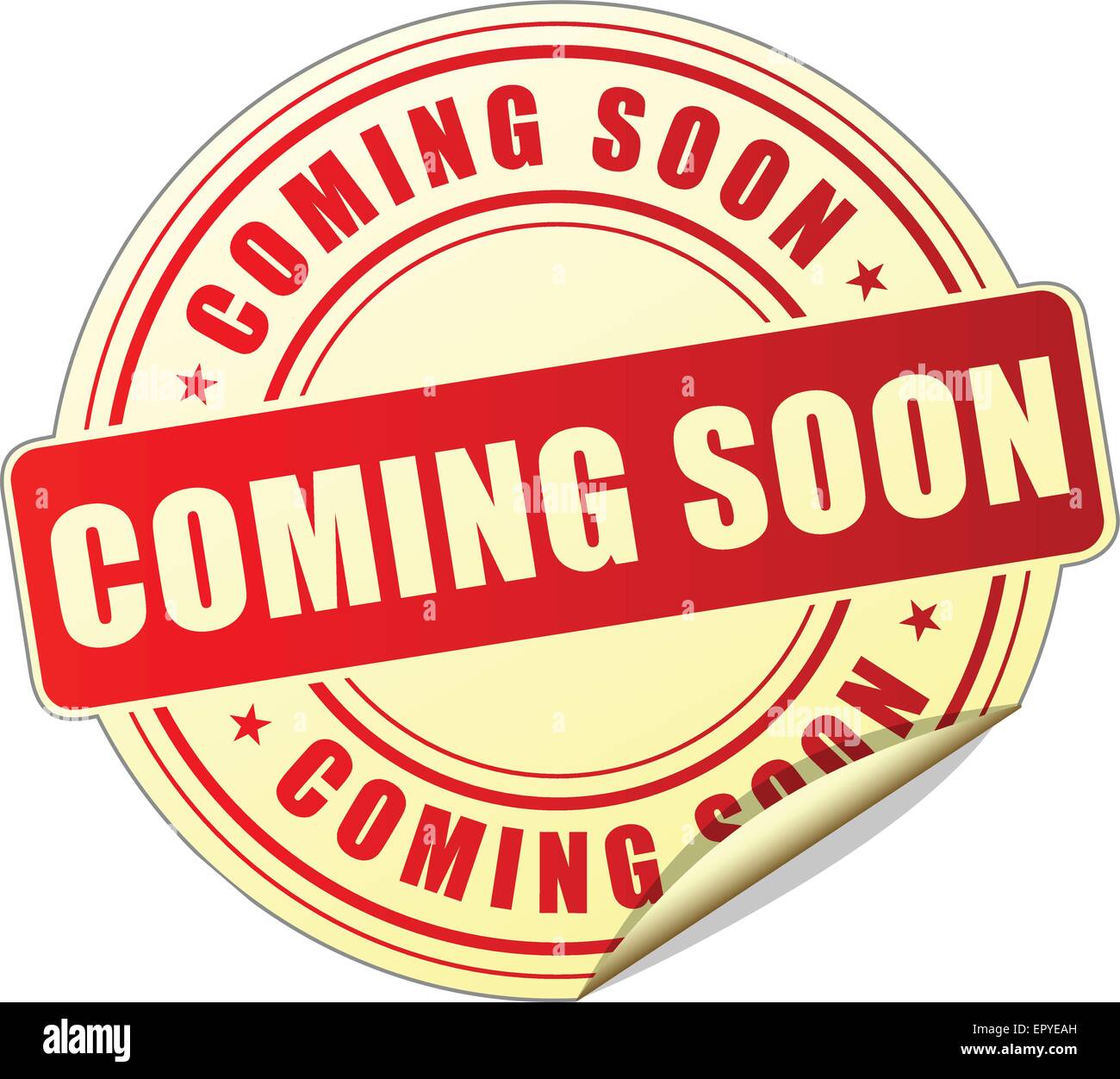 Illustration de bientôt autocollant sur fond blanc Illustration de Vecteur Illustration de bientôt autocollant sur fond blanc Illustration de Vecteur