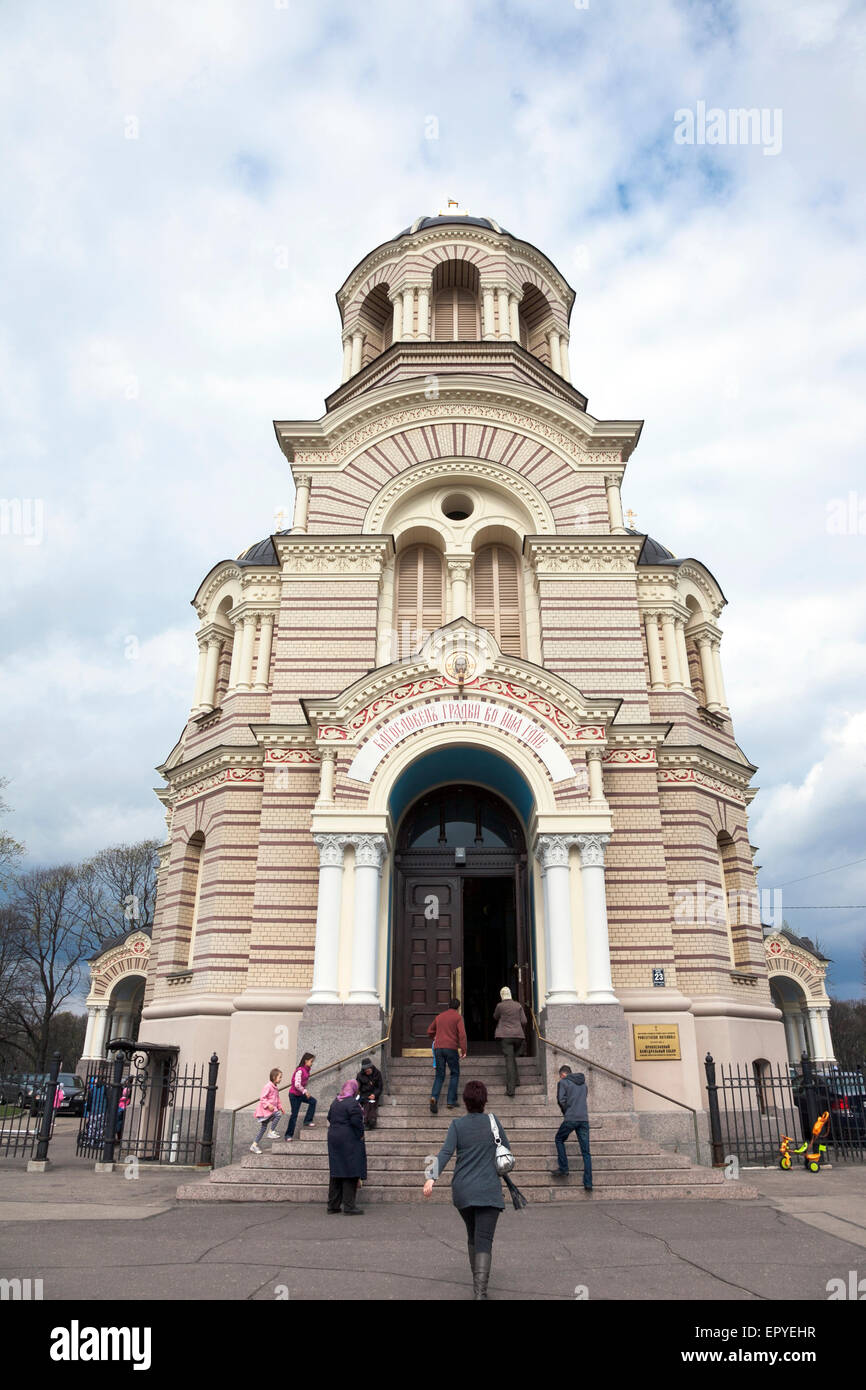 La Nativité du Christ Cathédrale (pareizticīgo Piedzimšanas Kristus katedrāle) à Riga, Lettonie Banque D'Images
