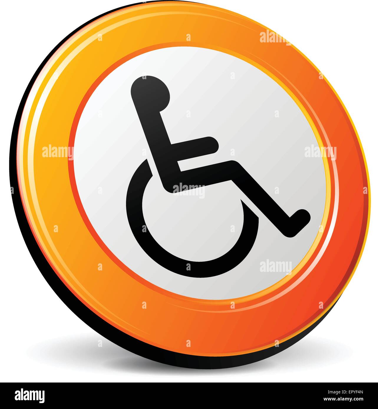 Illustration de la conception 3D en fauteuil roulant l'icône orange Illustration de Vecteur