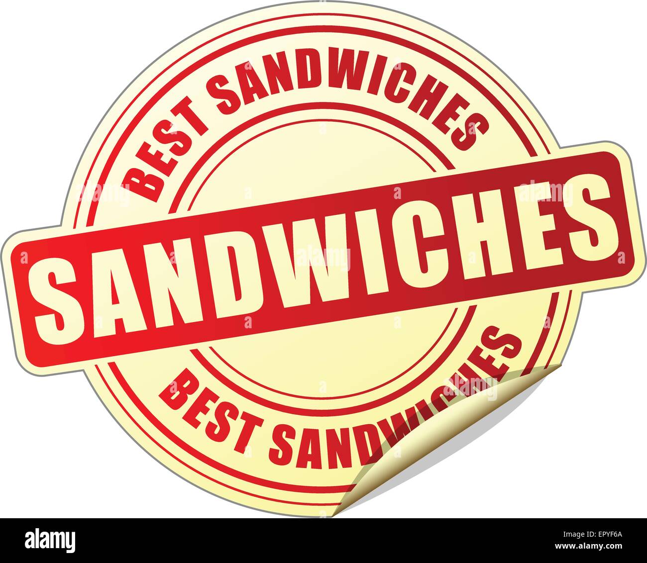 Illustration de sandwichs autocollant rouge sur fond blanc Illustration de Vecteur