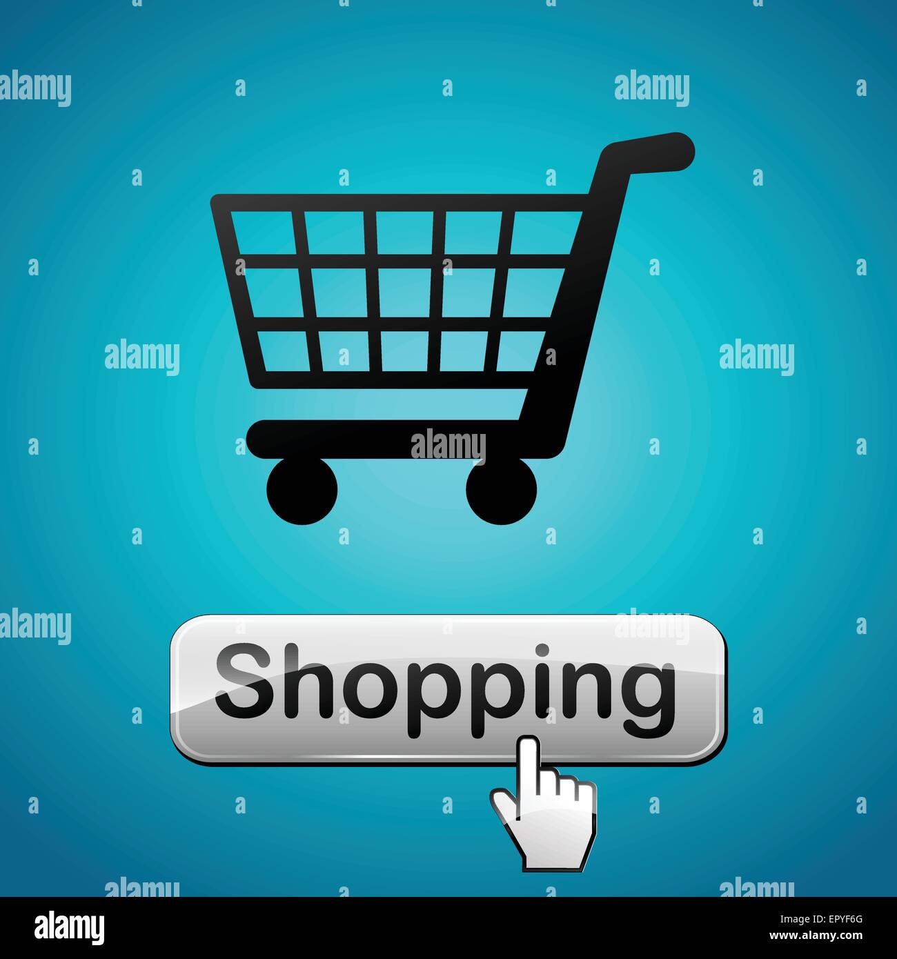 Illustration du bouton web shopping avec panier Illustration de Vecteur
