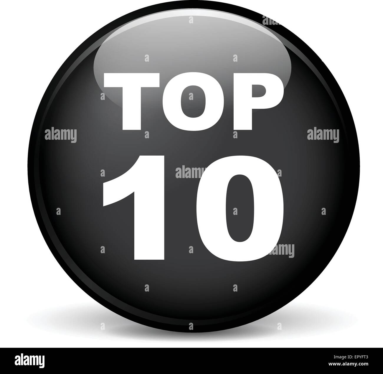 Illustration du top dix de la conception moderne de l'icône sphère noire Illustration de Vecteur