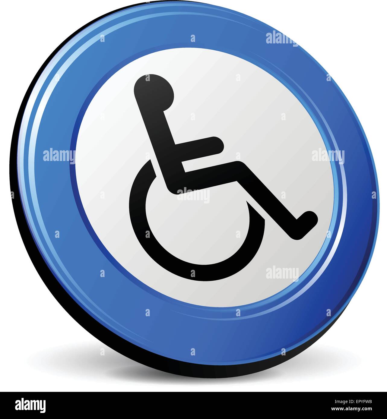 Illustration de 3d design fauteuil roulant bleu icône Illustration de Vecteur