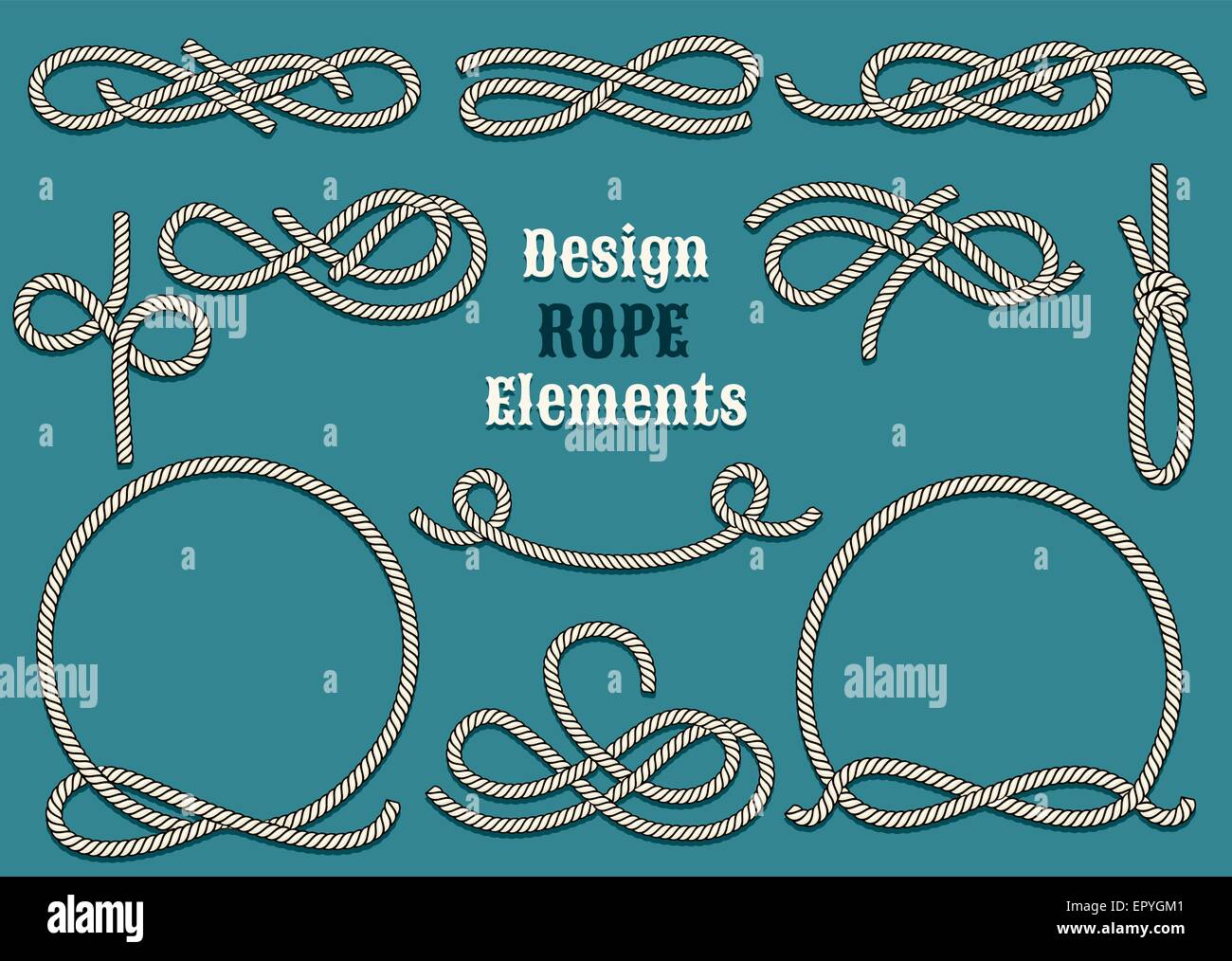 Éléments de conception de la corde Illustration de Vecteur
