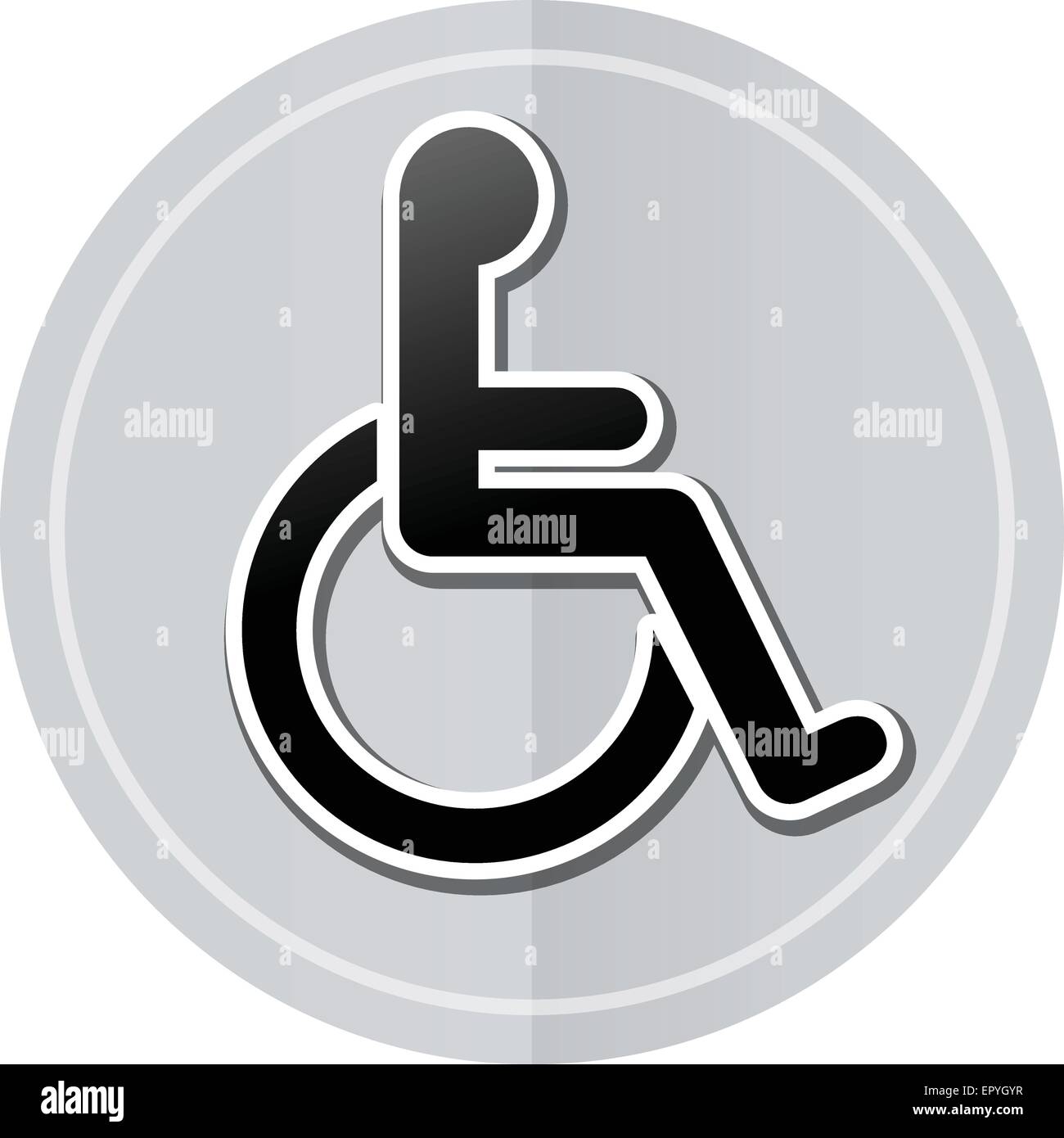 Illustration de l'icône design simple autocollant en fauteuil roulant Illustration de Vecteur