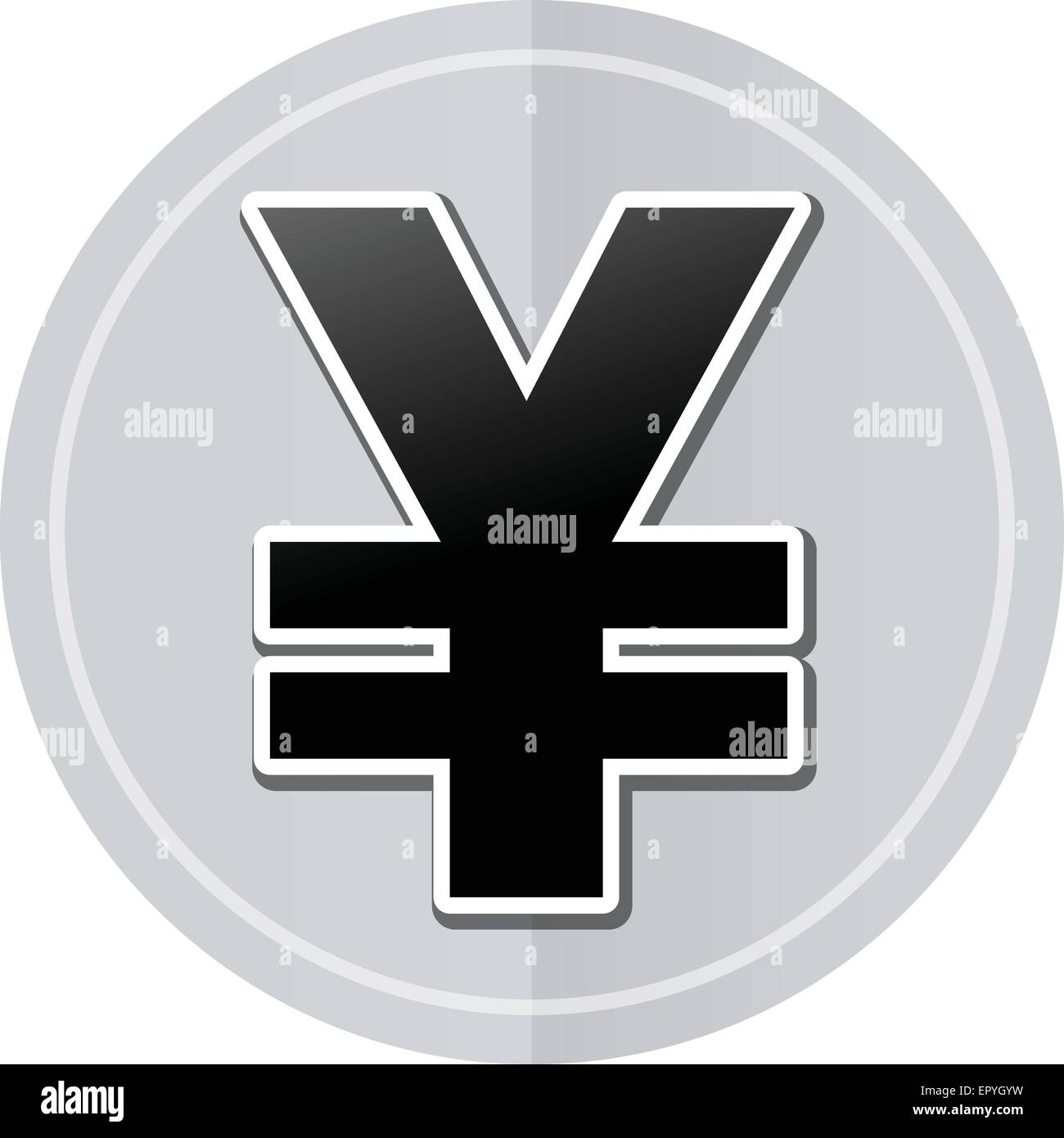 Illustration de l'icône design simple autocollant yen Illustration de Vecteur