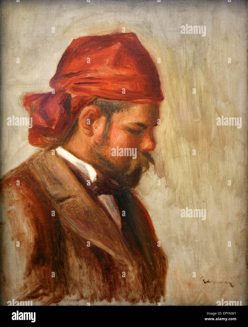 Pierre-Auguste Renoir - 1899 - Ambroise Vollard au foulard rouge Banque D'Images