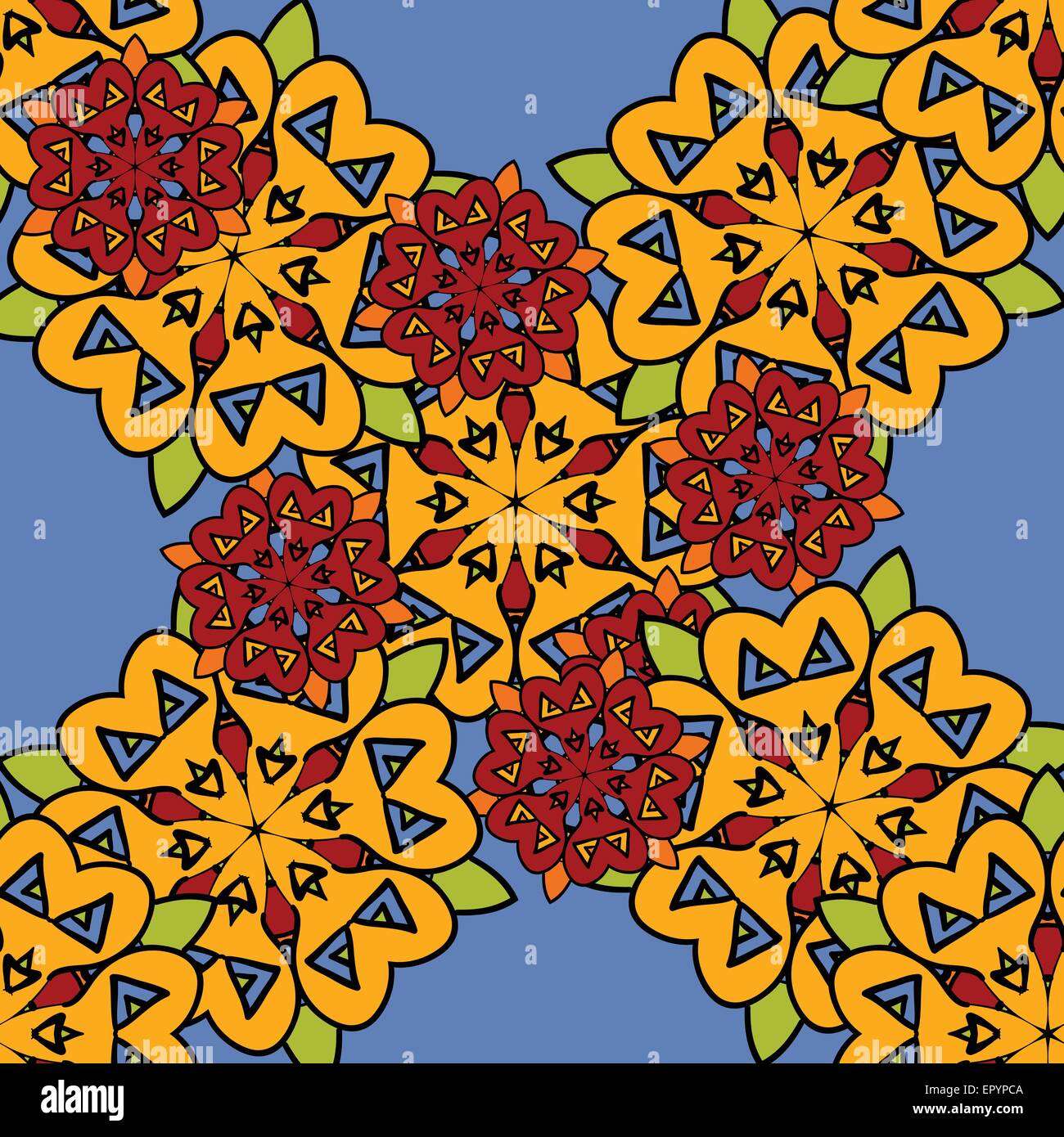 Seamless Vector abstract fleurs stylisées. L'arrière-plan sans fin dans un style oriental Illustration de Vecteur