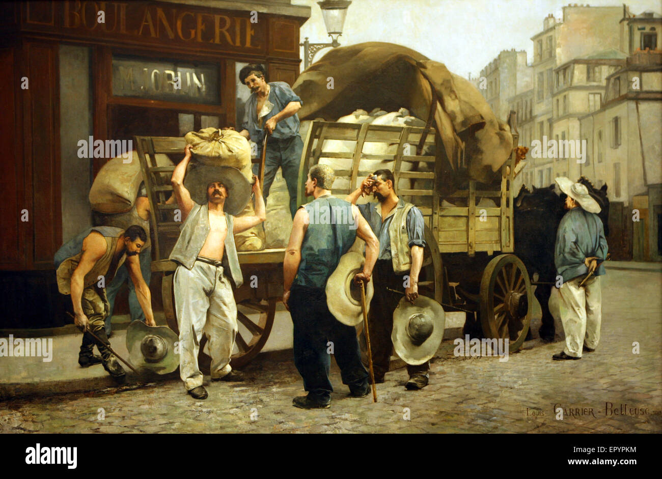 Louis-robert carrier-belleuse 1885 Livraisin farine Paris Banque D'Images