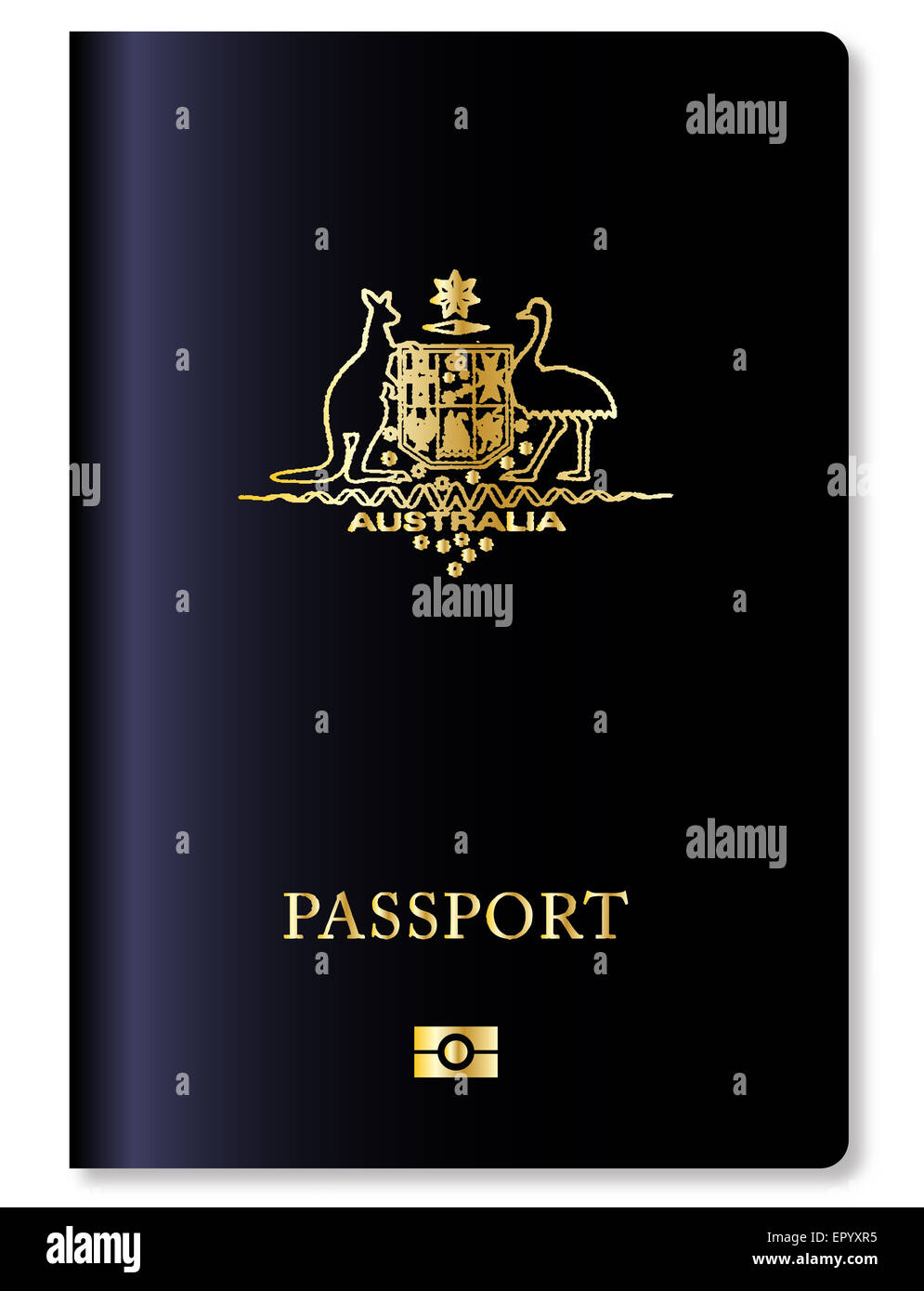 Passeport de voyage australien sur un fond blanc Banque D'Images