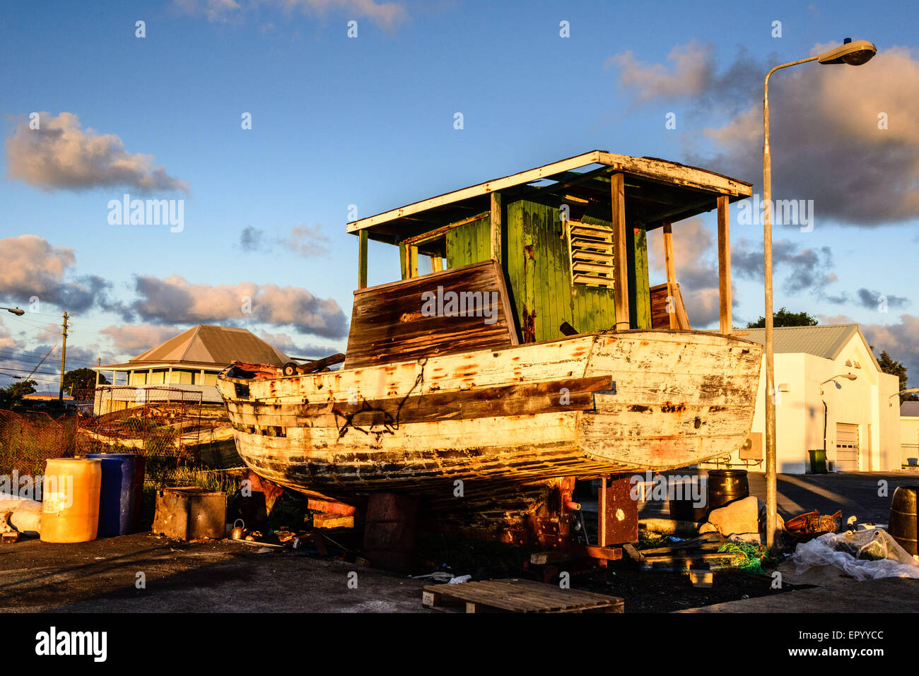 Des bateaux de pêche, le port de Saint John's, Antigua Banque D'Images