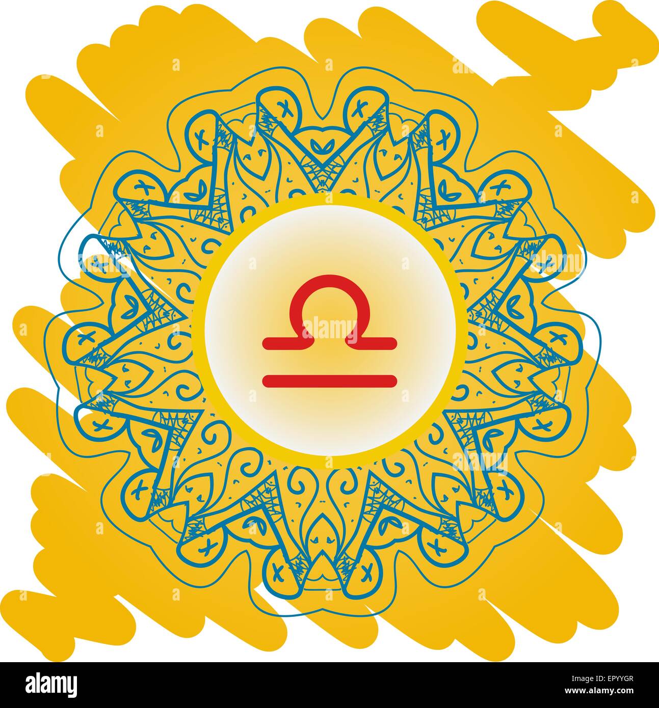 Signe du Zodiaque Qu'est-ce que le karma Vector cercle avec signes du zodiaque sur papier peint à motifs décoratifs. Mandala carré motif Oriental, comme motif de lase ou flocon. peinture mehndi Éléments de contexte sur l'aquarelle Illustration de Vecteur
