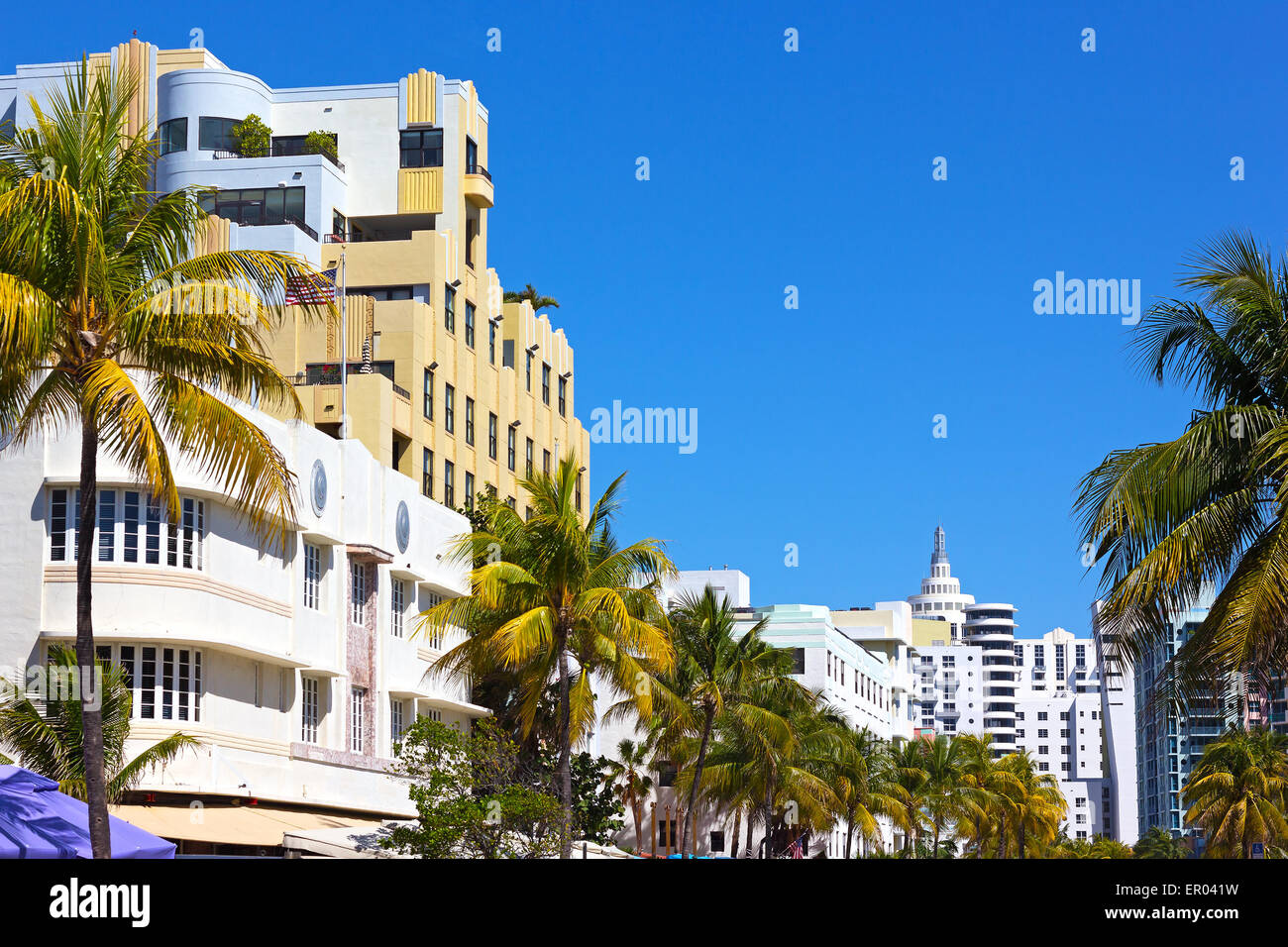 Miami Beach street view. Banque D'Images