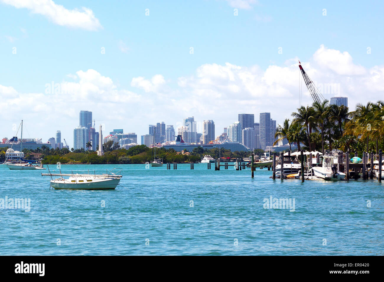 La ville de Miami dans la journée. Banque D'Images