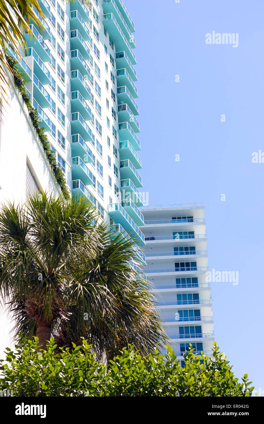 Détails de l'architecture du bâtiment à Miami Beach, Floride. Banque D'Images