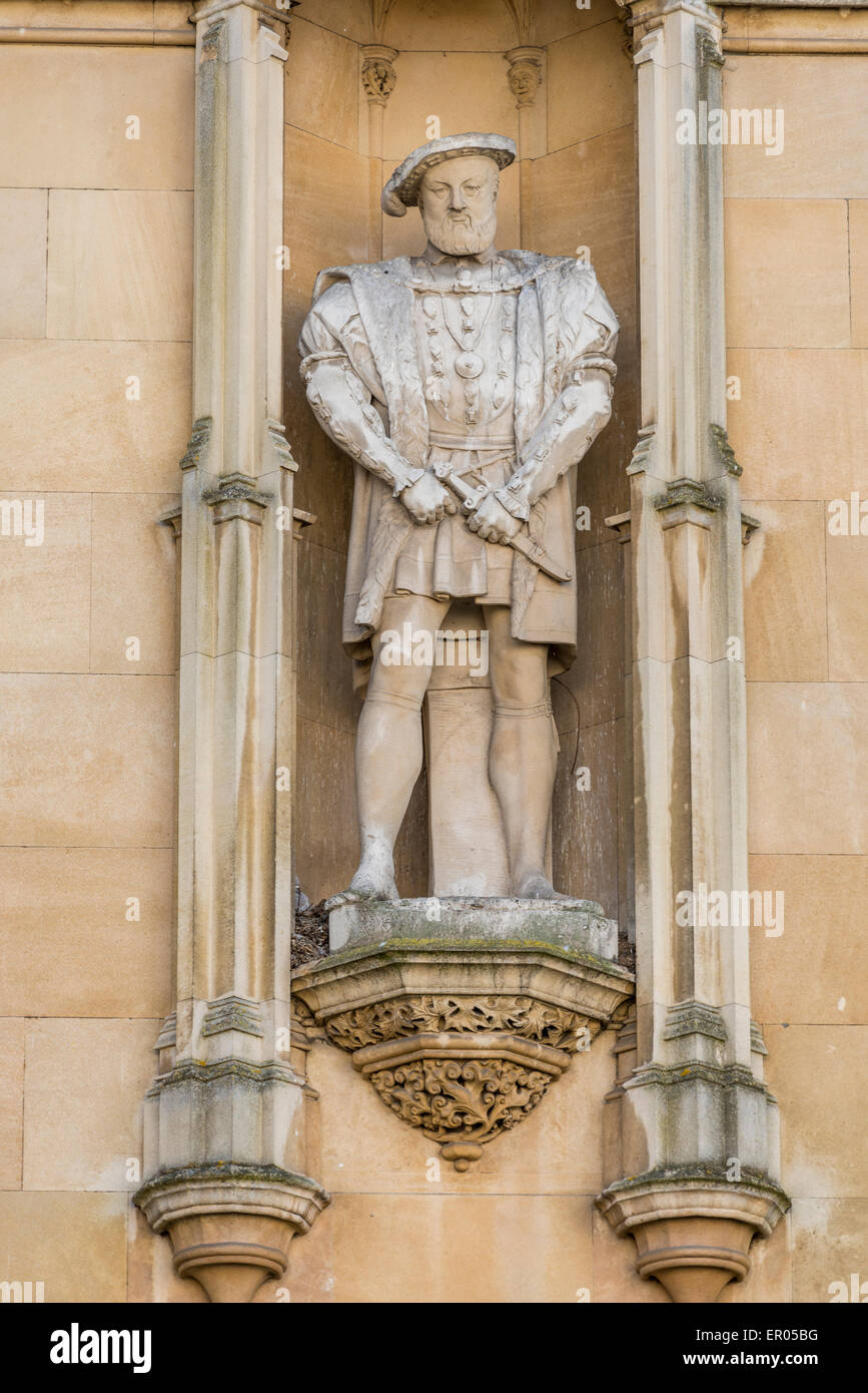 Une représentation d'Henry VIII au King's College, Cambridge, un collège de l'Université de Cambridge, Royaume-Uni Banque D'Images