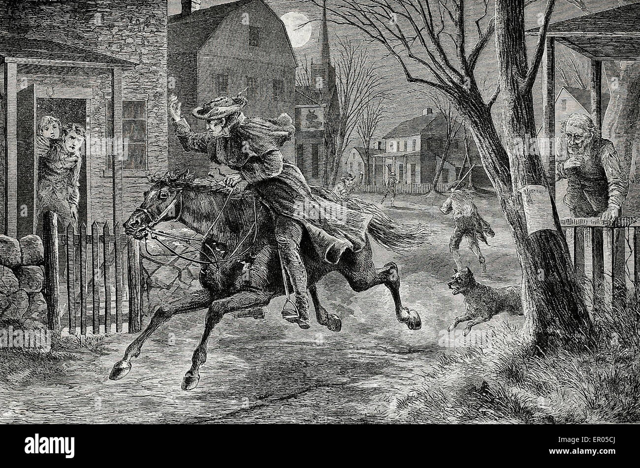 Paul Revere's Ride 19 Avril 1775 Banque D'Images