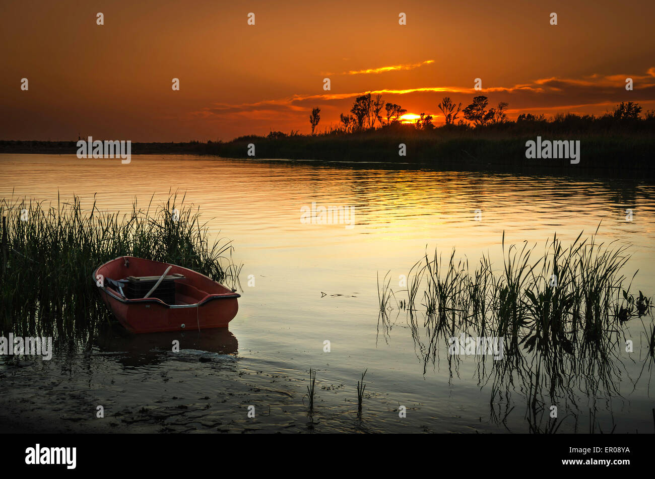 Le bateau solitaire Banque D'Images