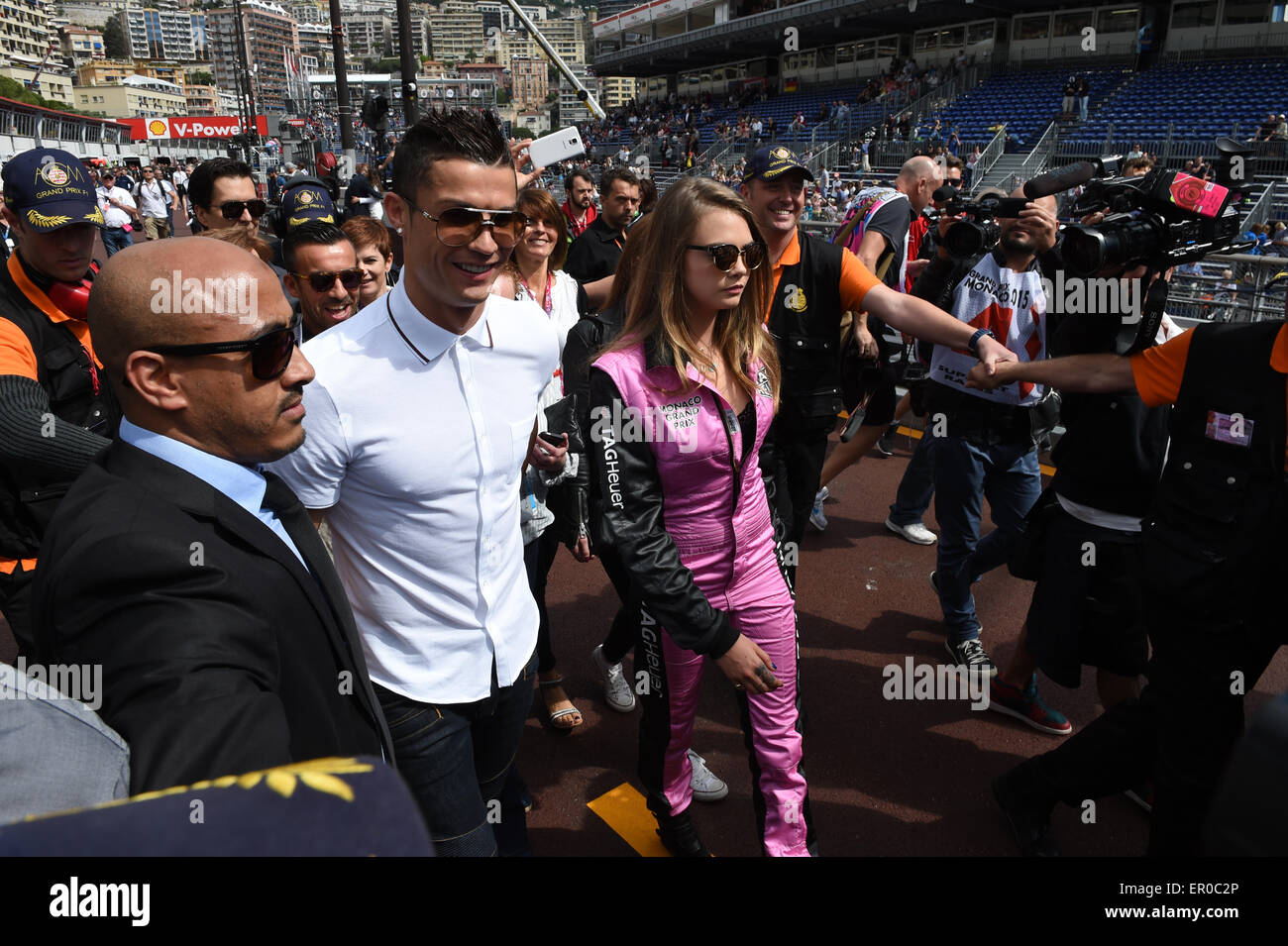 Cristiano Ronaldo, joueur de football pour real madrid football club, au Monaco Grand Prix F1, 2015 Banque D'Images