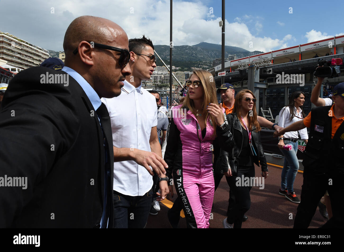 Cristiano Ronaldo, joueur de football pour real madrid football club, au Monaco Grand Prix F1, 2015 Banque D'Images