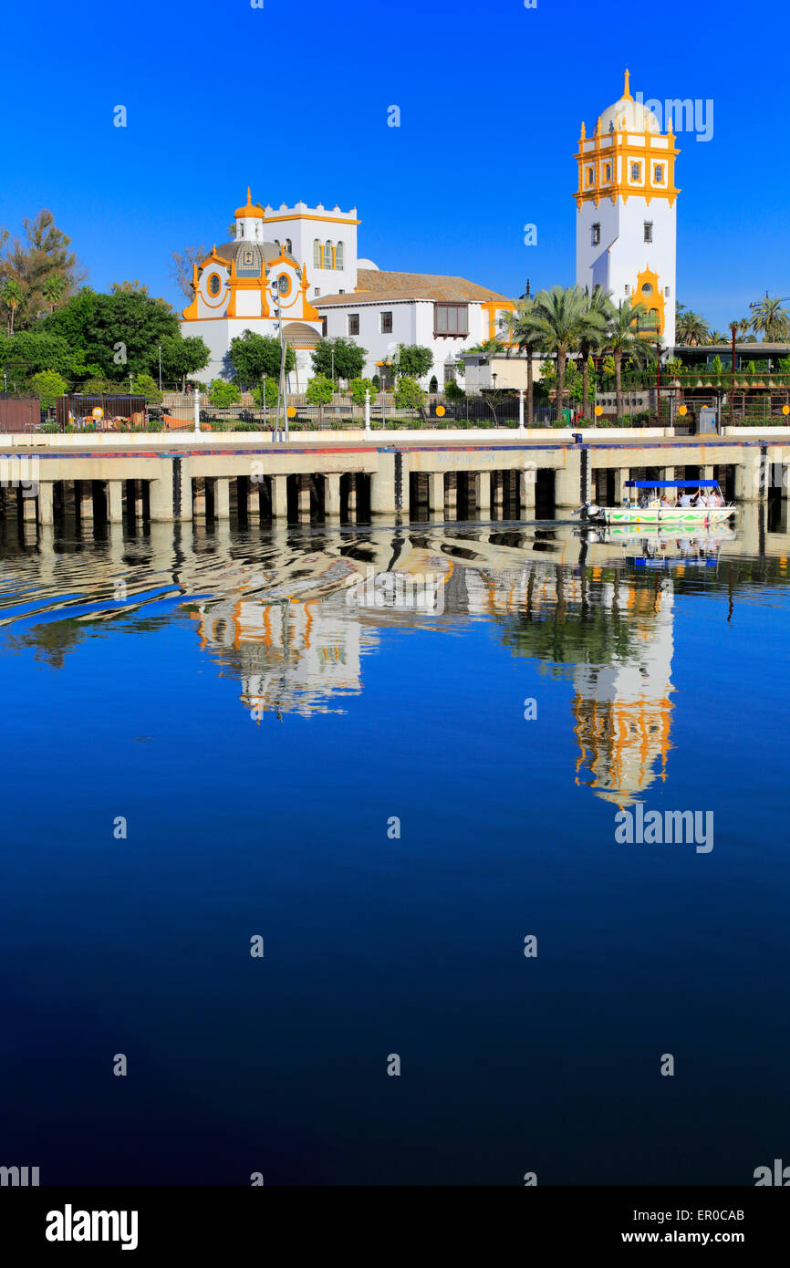 Château d'eau de la rivière Guadalquivir Séville Andalousie Espagne Banque D'Images