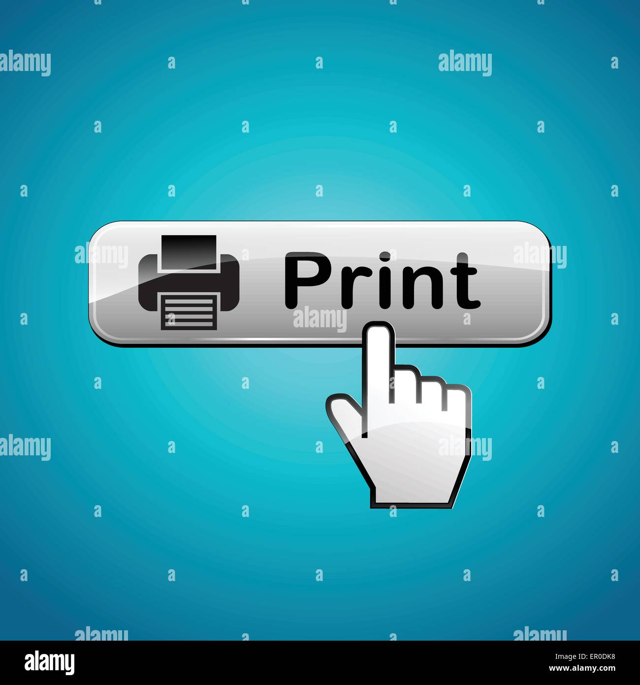 Illustration de print web bouton sur fond bleu Illustration de Vecteur