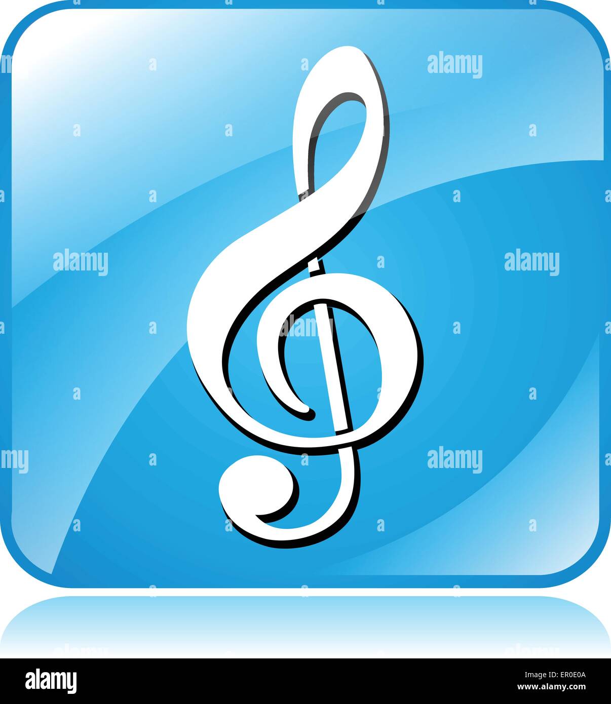 Illustration de blue square d'icône du design pour la musique Illustration de Vecteur