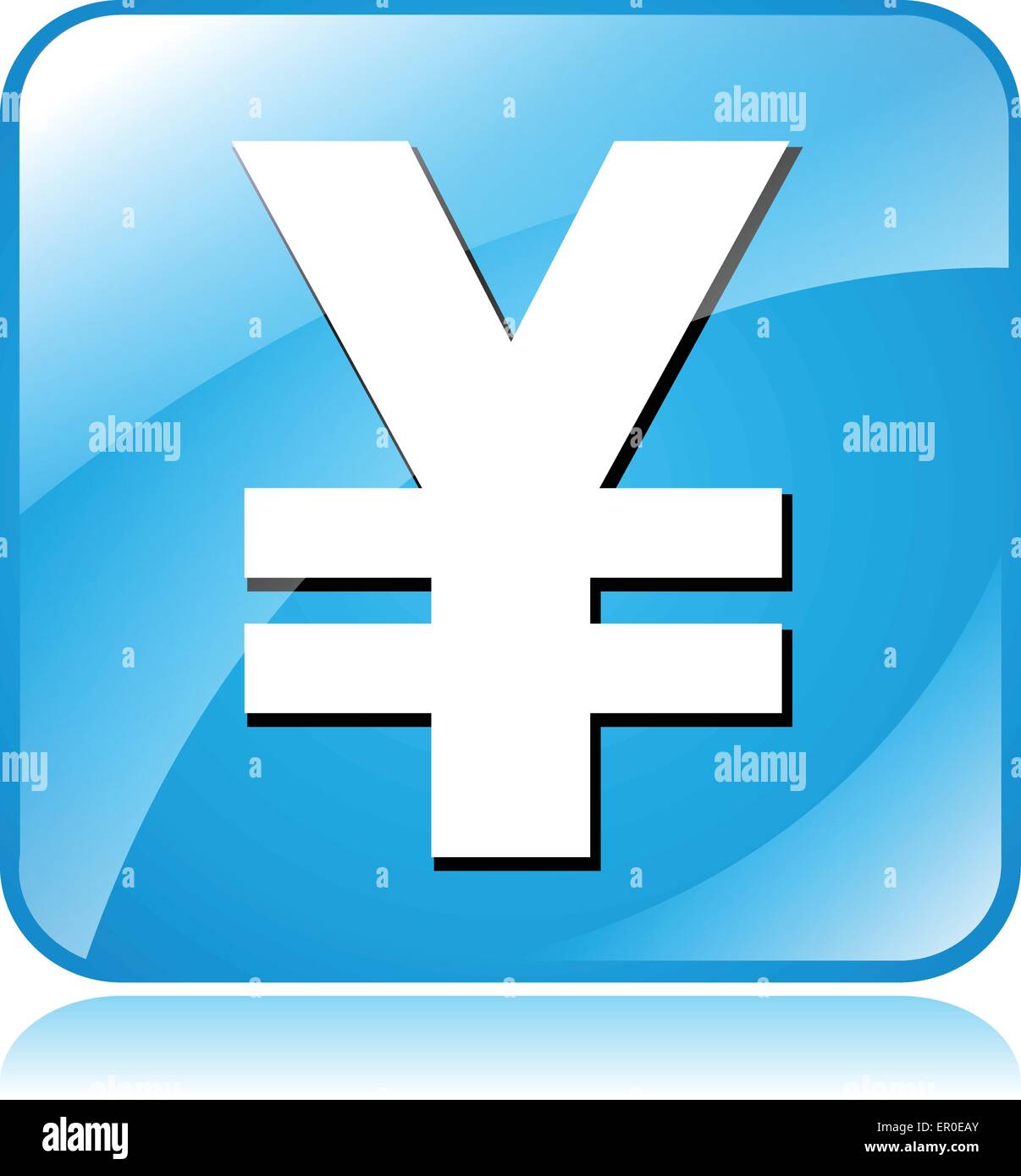 Illustration de blue square d'icône du design pour yen Illustration de Vecteur