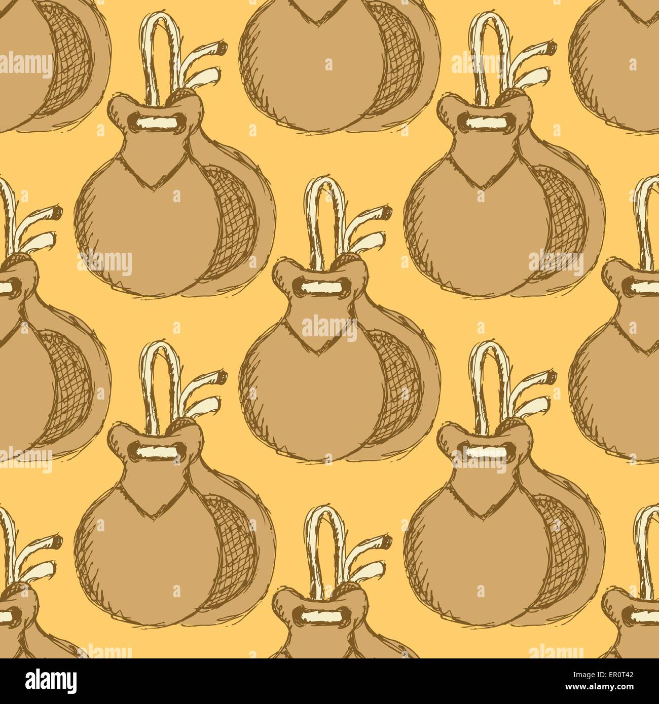 Espagnol croquis castanet en style vintage, vector pattern transparente Illustration de Vecteur