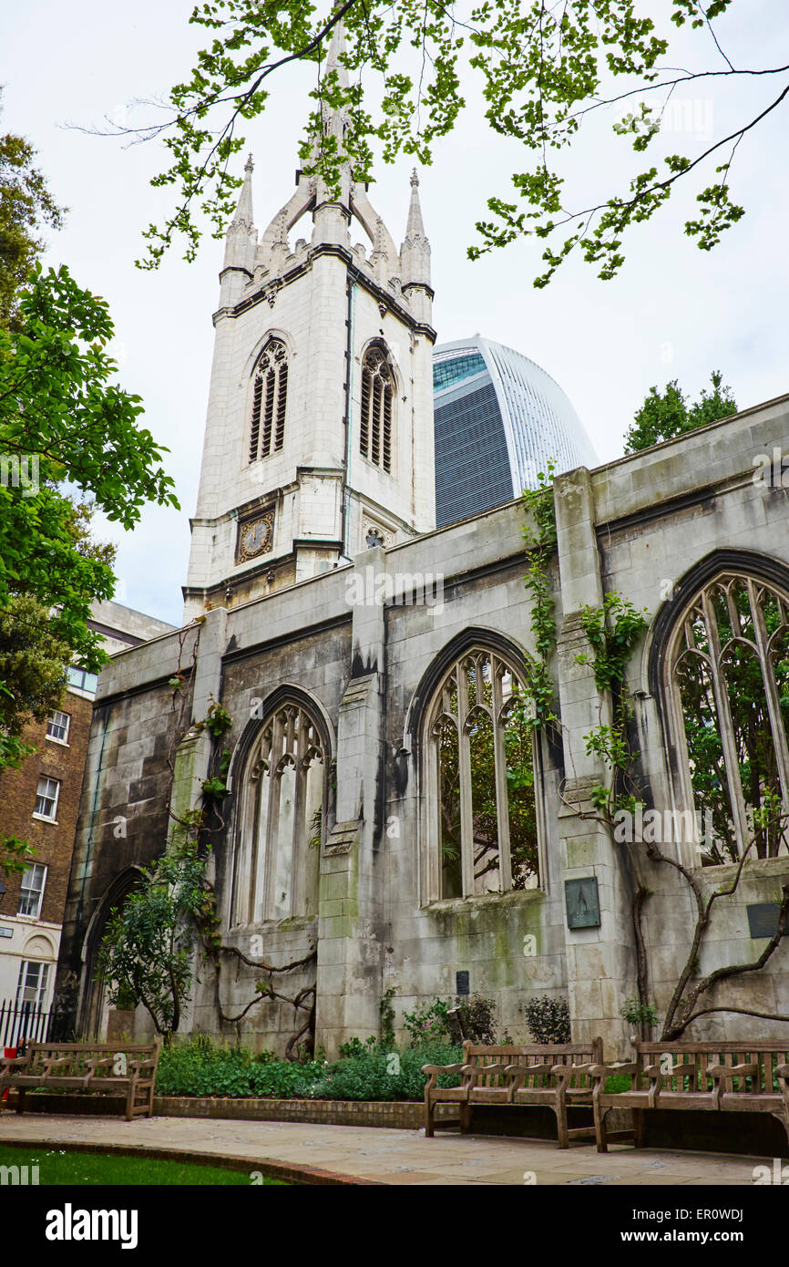 St Dunstan dans l'est reconstruit en 1697 par Christopher Wren, St Dunstan's Hill City Of London UK Banque D'Images