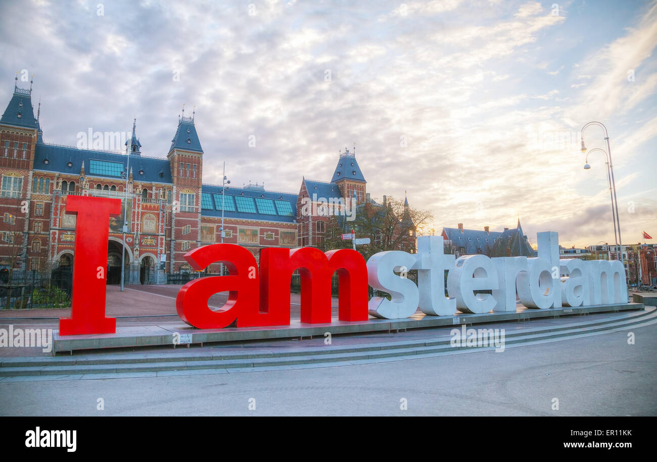 AMSTERDAM - 16 avril : je slogan Amsterdam le 16 avril 2015 à Amsterdam, Pays-Bas. Banque D'Images