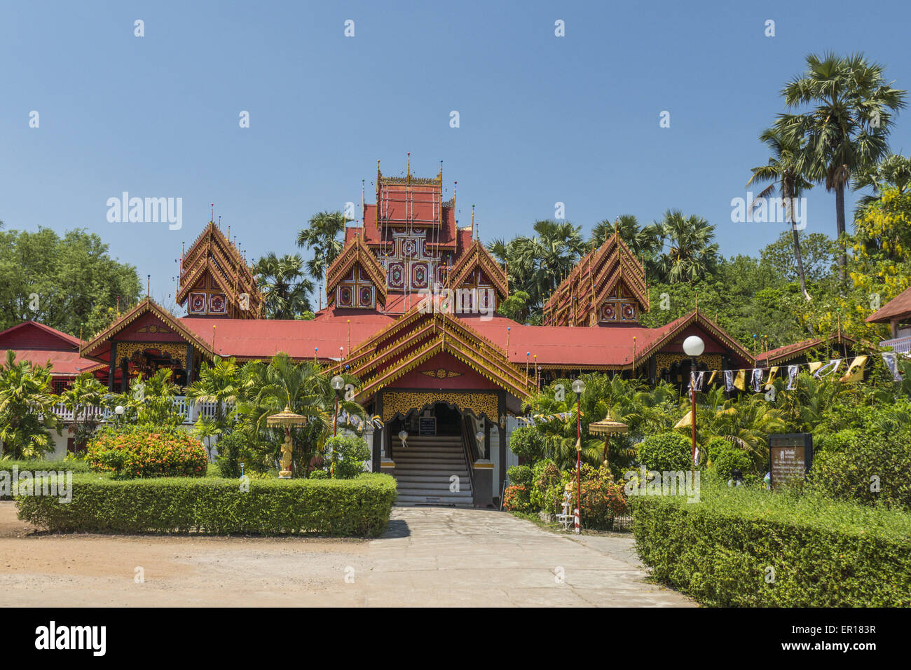 Temple birman de Lampang, Tahiland Banque D'Images