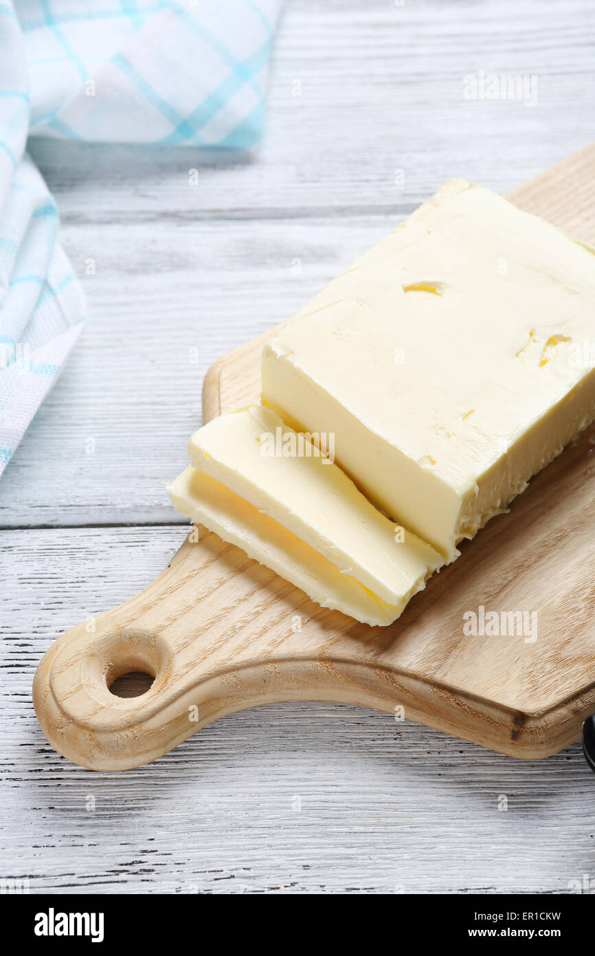 Beurre délicieux sur fond de bois, de l'alimentation Banque D'Images