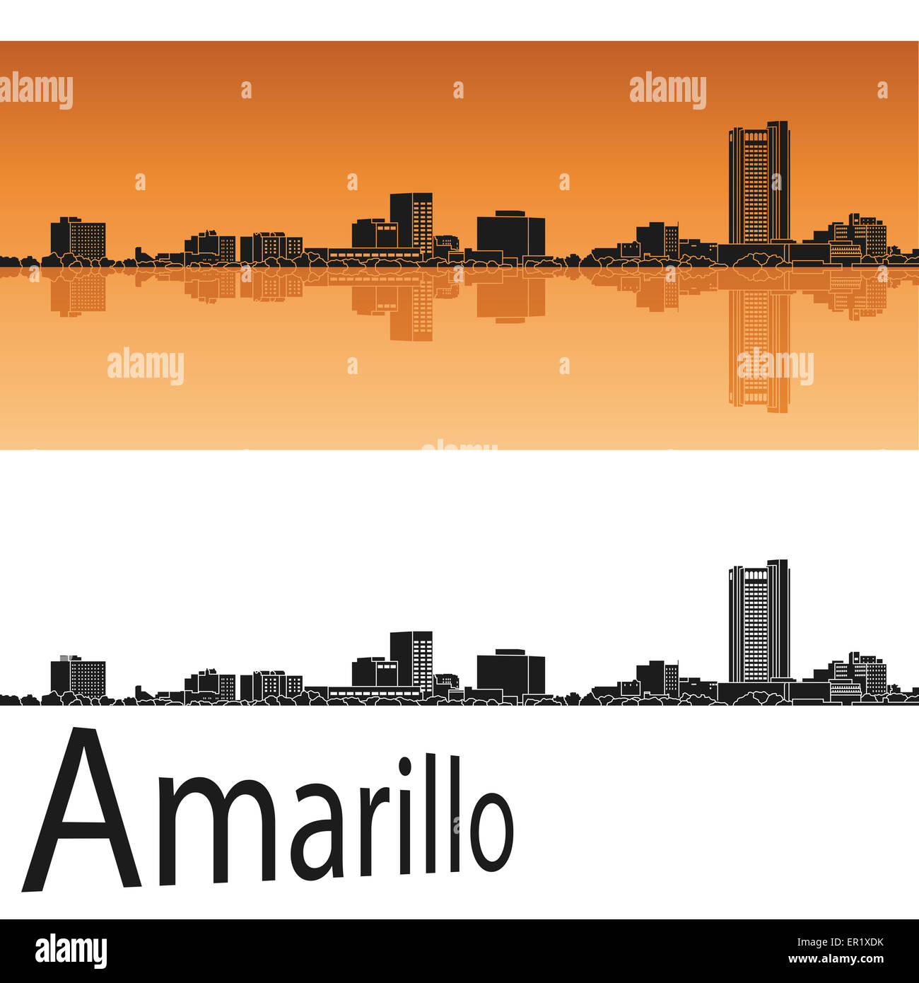 Amarillo skyline en orange Banque D'Images