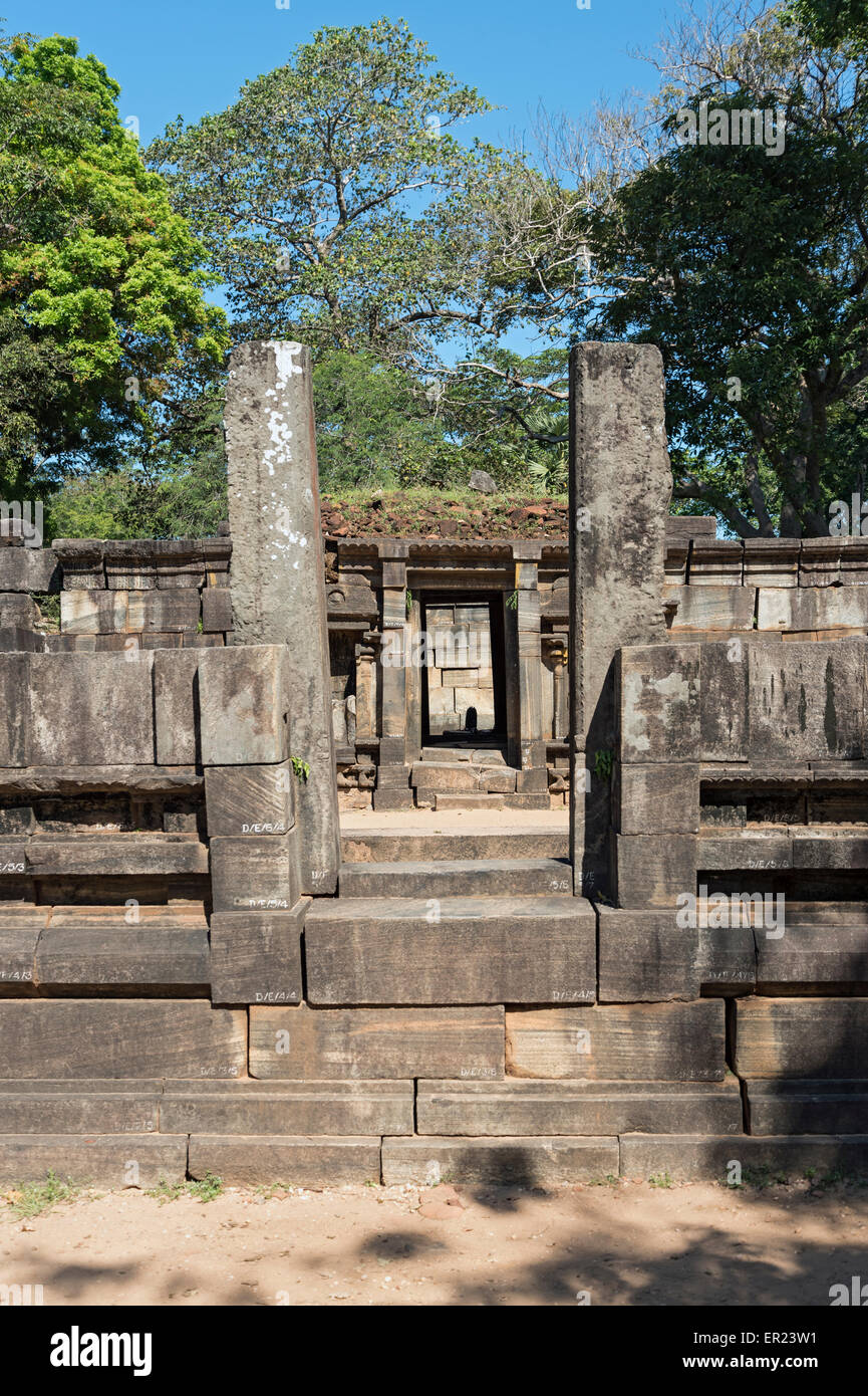 Temple de Shiva Devale ruine no 1, Polonnaruwa, Sri Lanka Banque D'Images