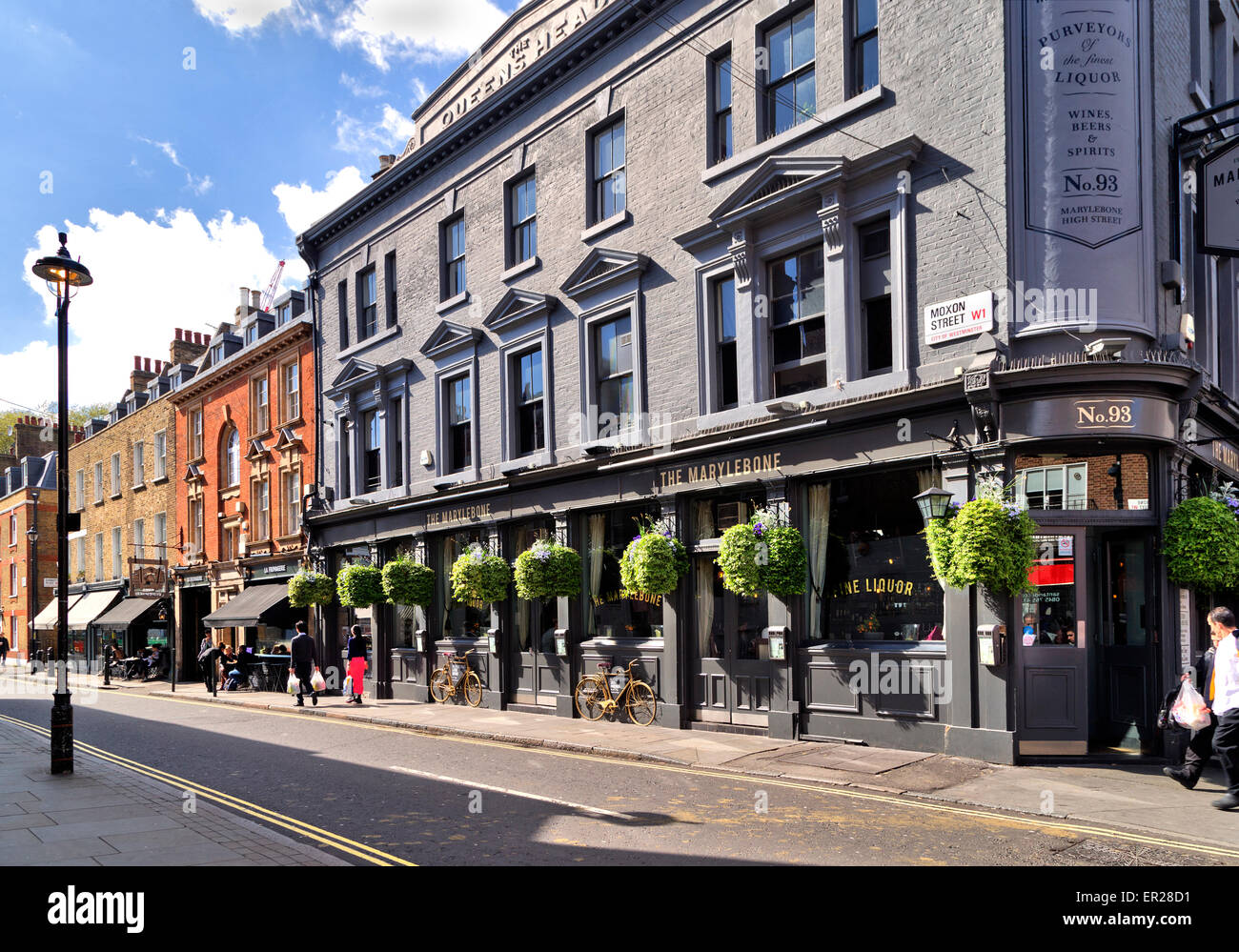 Le Marylebone ; pub Marylebone High Street & Moxon Street, Londres, Angleterre, Royaume-Uni Banque D'Images