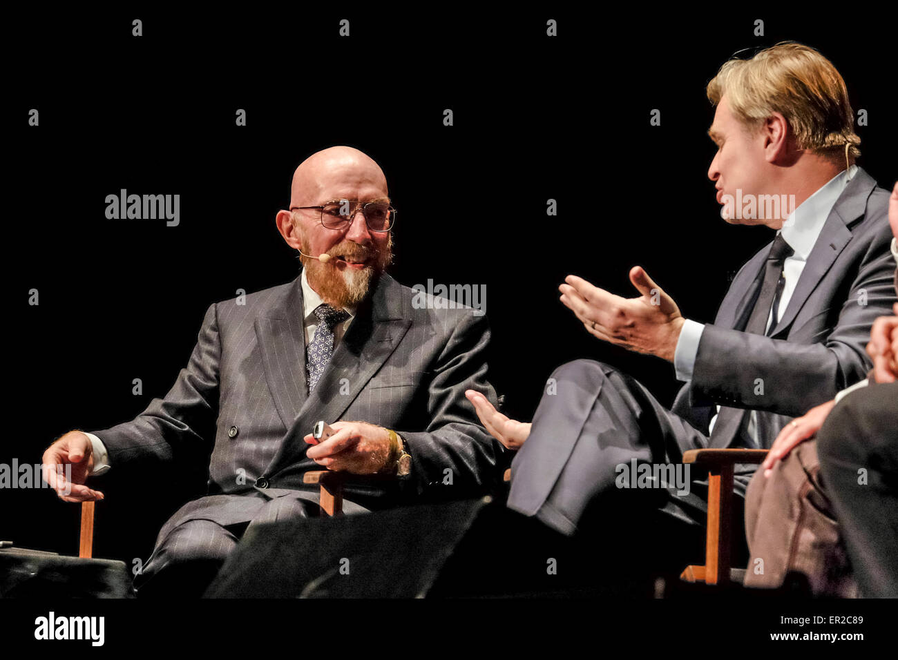 Introduction et pré-show talk Live interstellaire le 30/03/2015 au Royal Albert Hall, Londres. Sur la photo : Kip Thorne, Christopher Nolan. Photo par Julie Edwards Banque D'Images