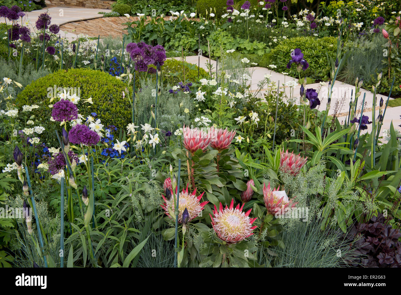 Dans le temps entre le jardin conçu par Charlie Albone au RHS Chelsea Flower Show, 2015, Londres, Royaume-Uni Banque D'Images