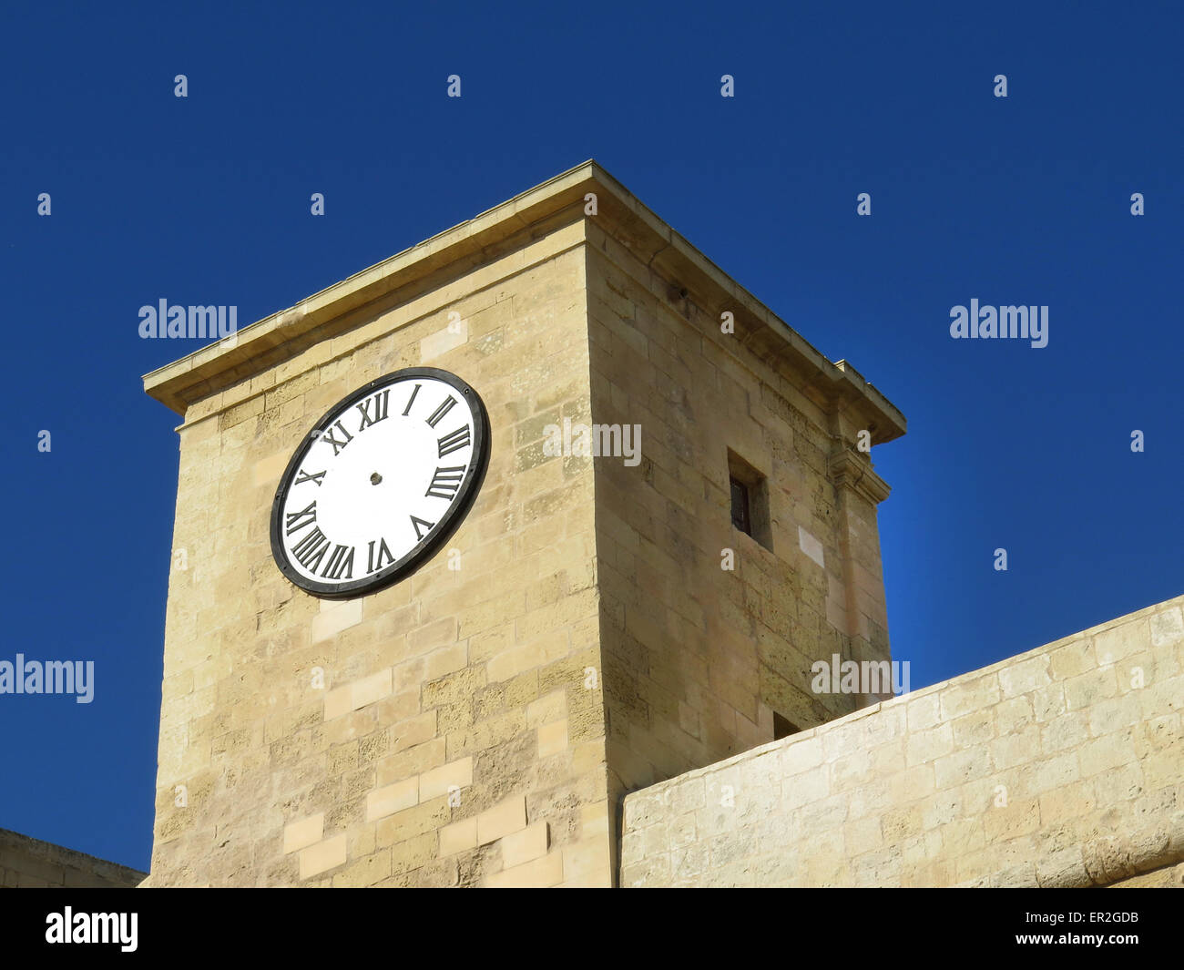 Sans les mains d'une horloge indiquant l'heure à Rabat, Gozo, Malte Nr Banque D'Images