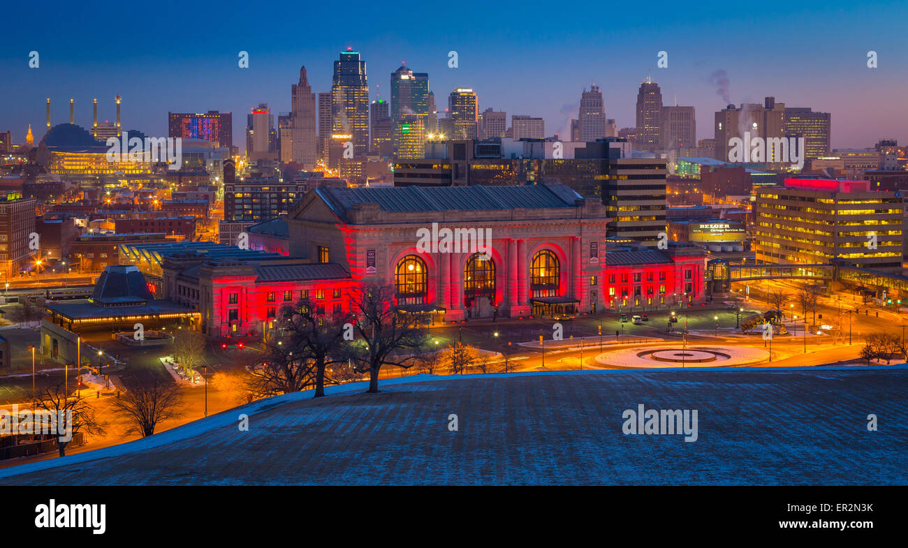 Kansas City (souvent appelé K.C.) est la ville la plus peuplée de l'État américain du Missouri. Banque D'Images