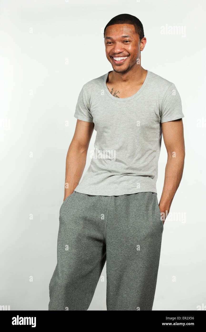 Mâle noir prêt d'entraînement Banque D'Images