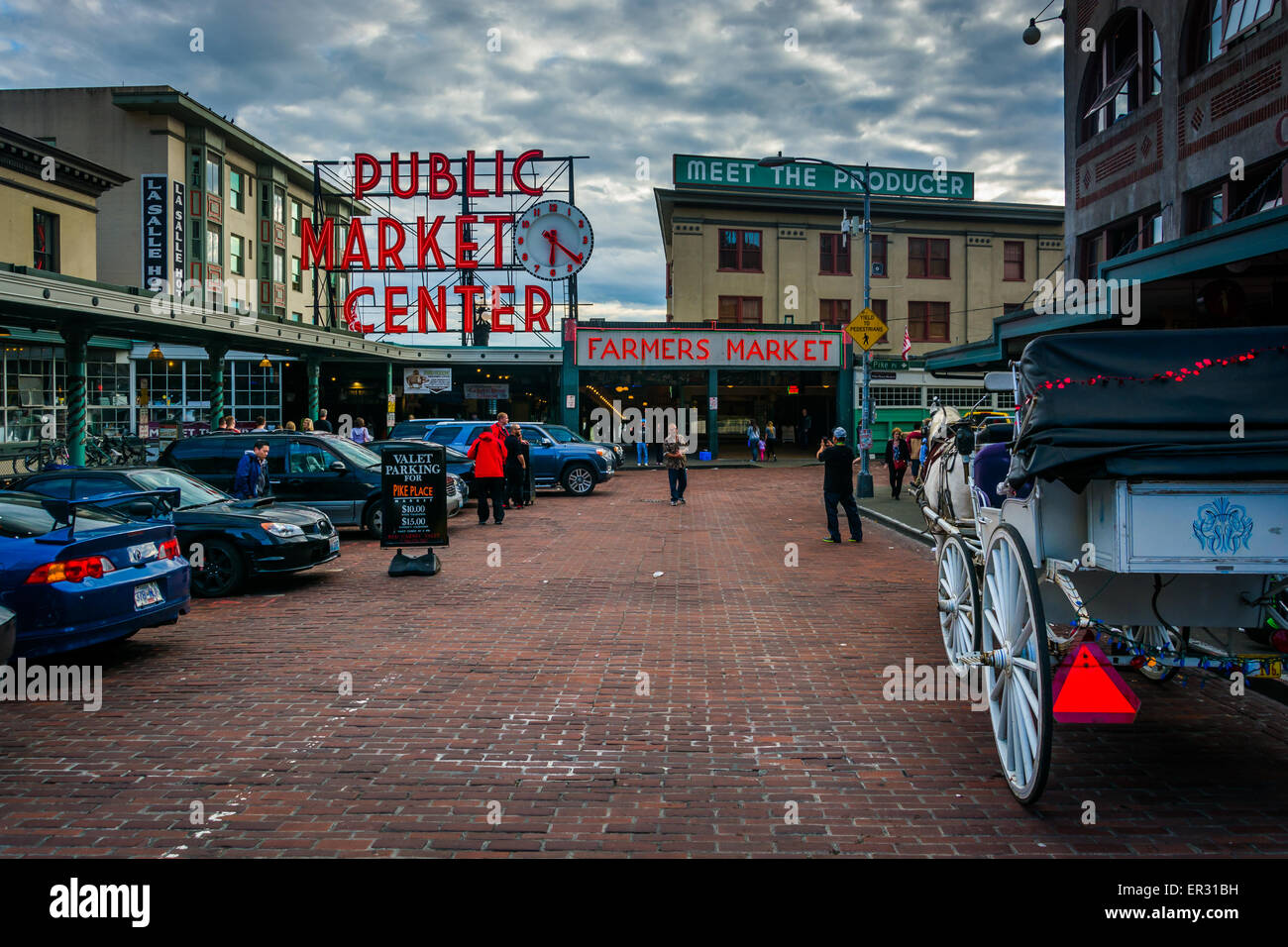 Le Pike Place Market, à Seattle, Washington. Banque D'Images