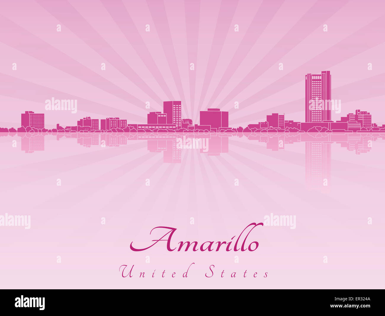 Amarillo skyline in purple orchid radiant Banque D'Images