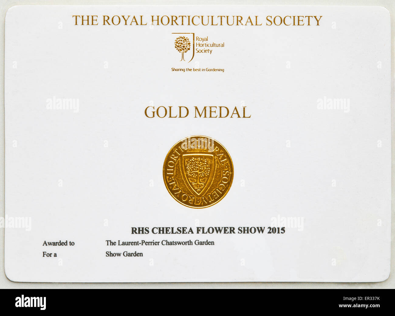 La Royal Horticultural Society Chelsea Flower show, médaille d'or. Banque D'Images