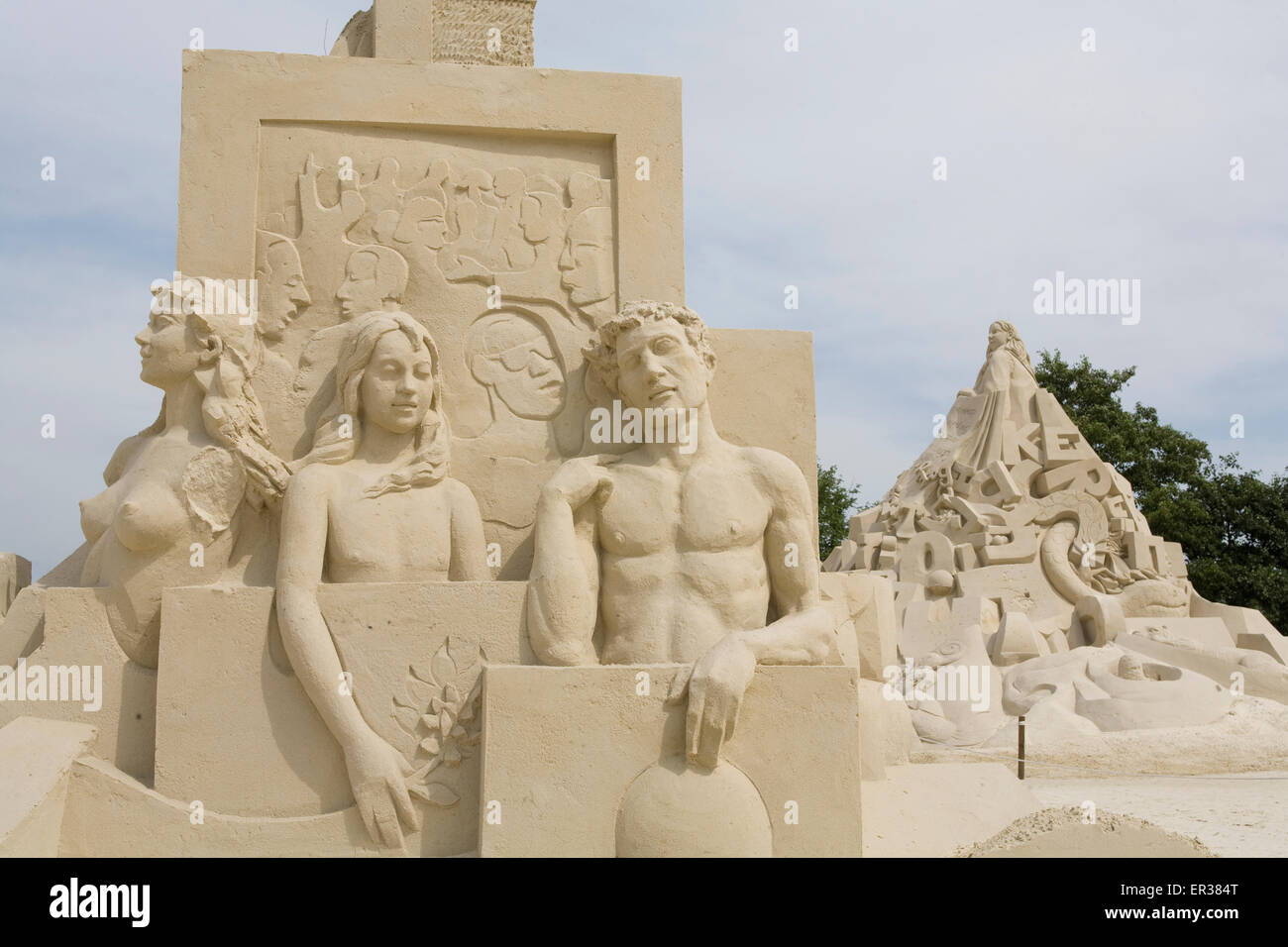 L'Europe, l'Allemagne, en Rhénanie du Nord-Westphalie, Ruhr, Witten, Sandfestival au lac Ruhr, festival de sculptures de sable Kemnade. Europa, Banque D'Images