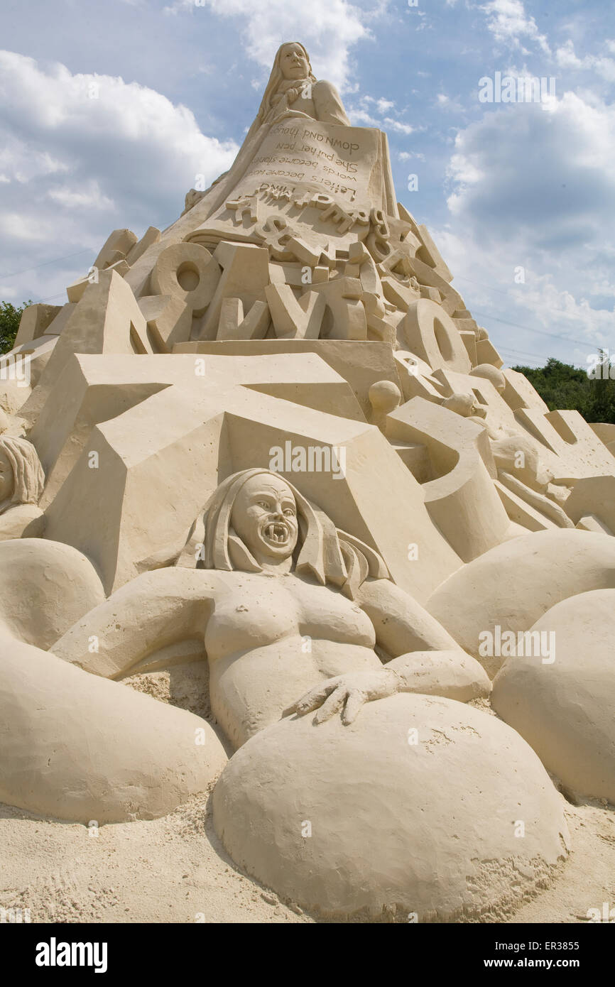 L'Europe, l'Allemagne, en Rhénanie du Nord-Westphalie, Ruhr, Witten, Sandfestival au lac Ruhr, festival de sculptures de sable Kemnade. Europa, Banque D'Images